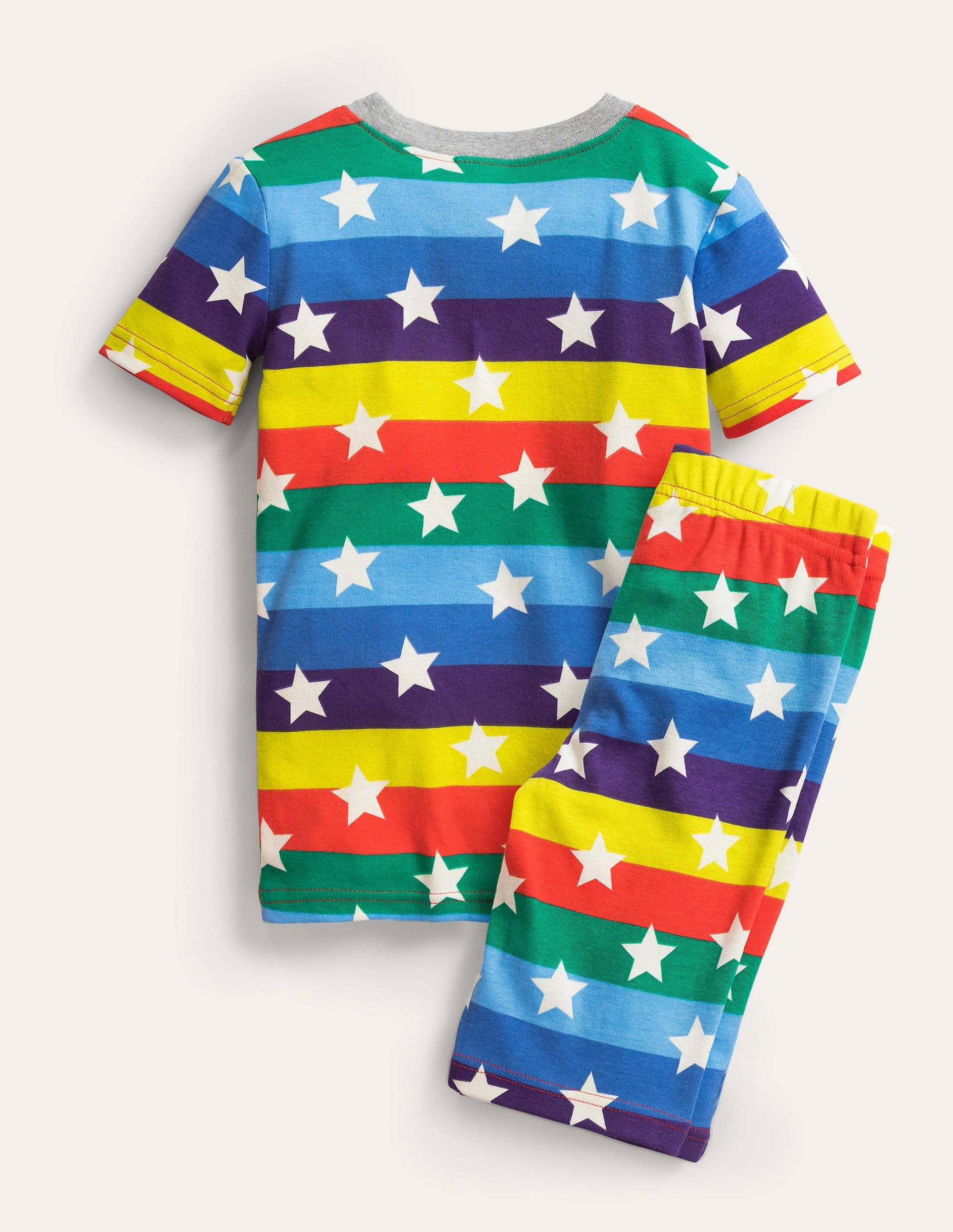 Snug Short John Glow Pyjamas-Rainbow Glow Stars - Image 2