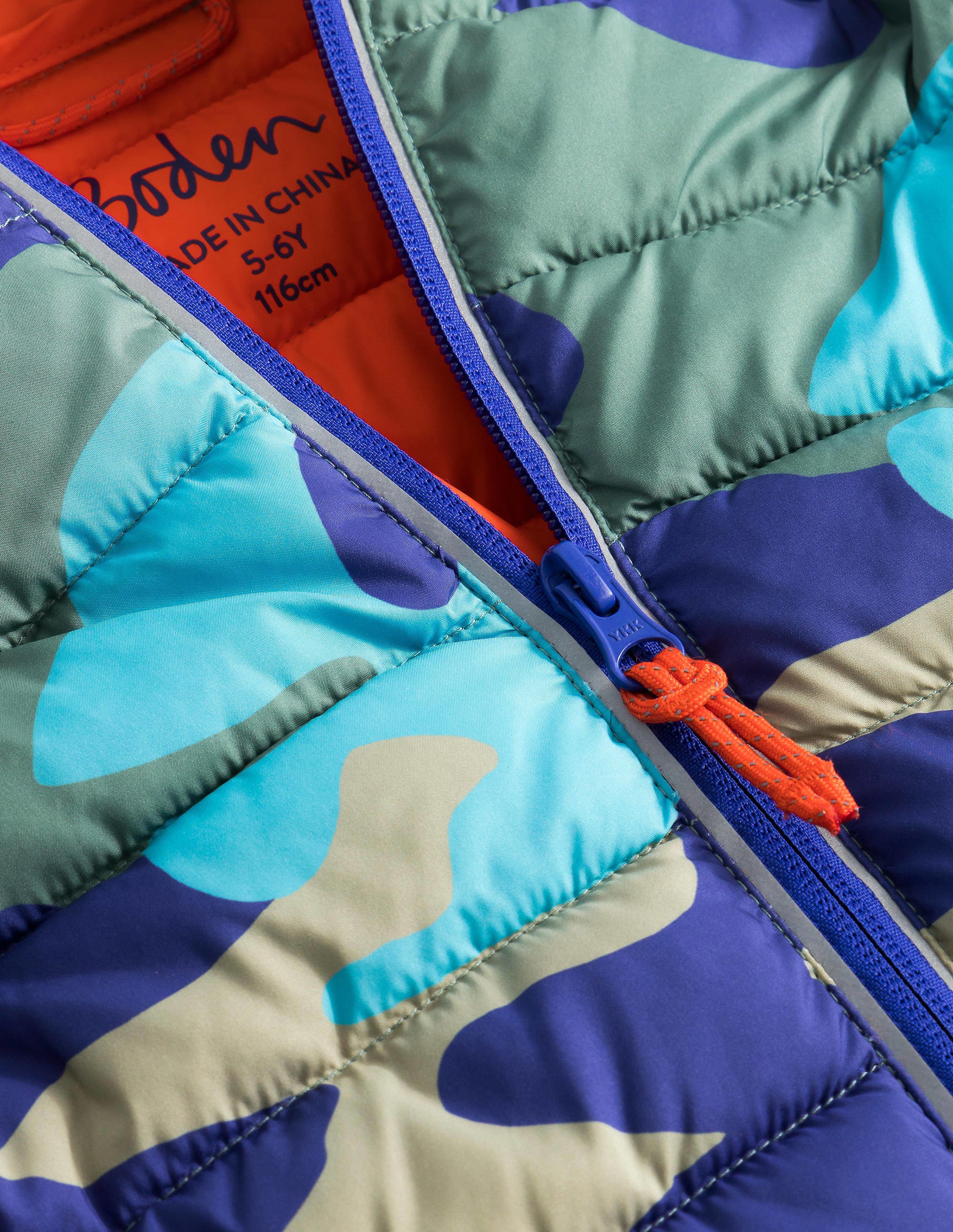 Cosy Pack-away Padded Jacket-Brilliant Blue Camo - Image 3