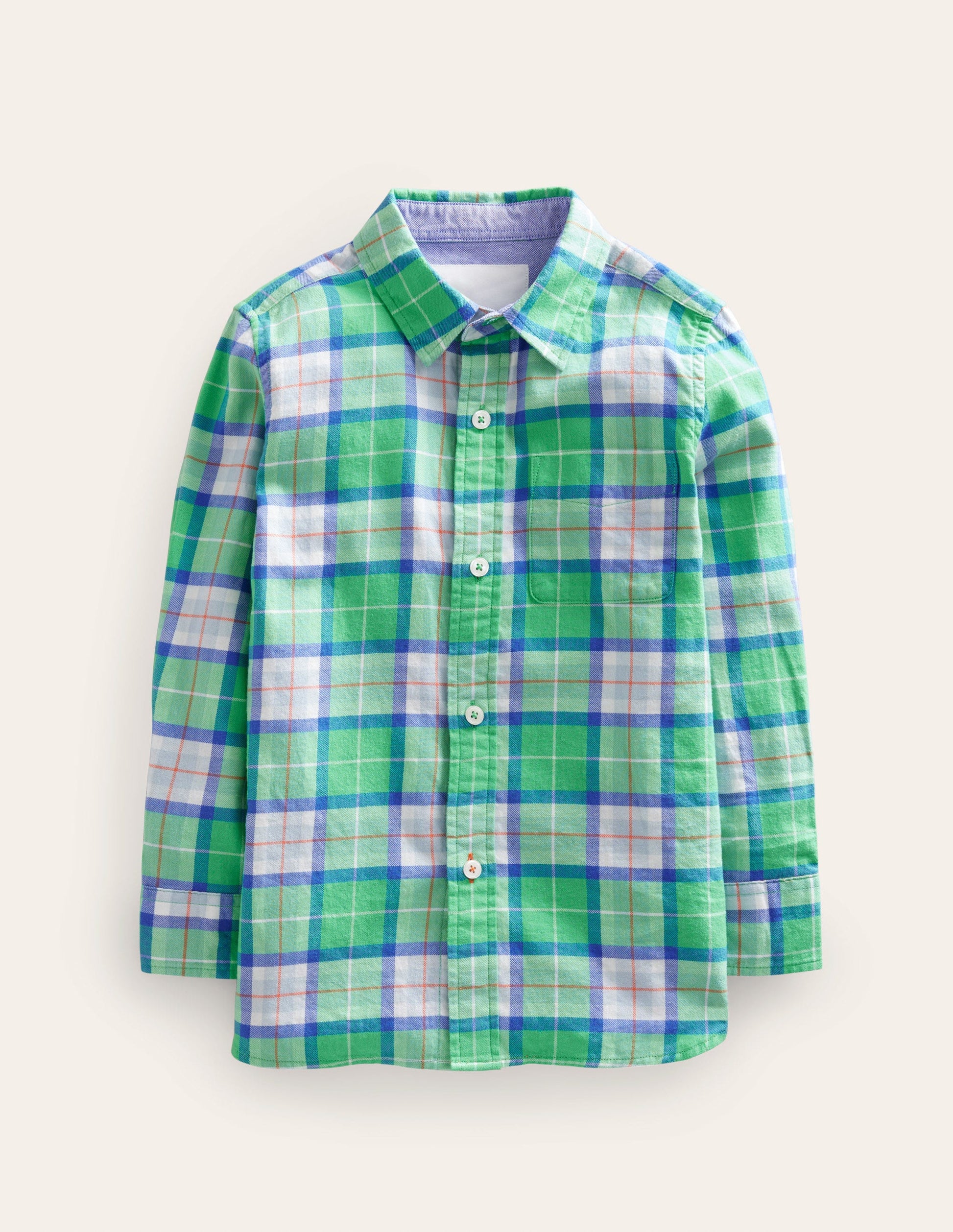Casual Twill Shirt-Soft Green Check-1