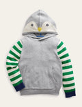 Penguin Novelty Hoodie-Grey Marl Penguin
