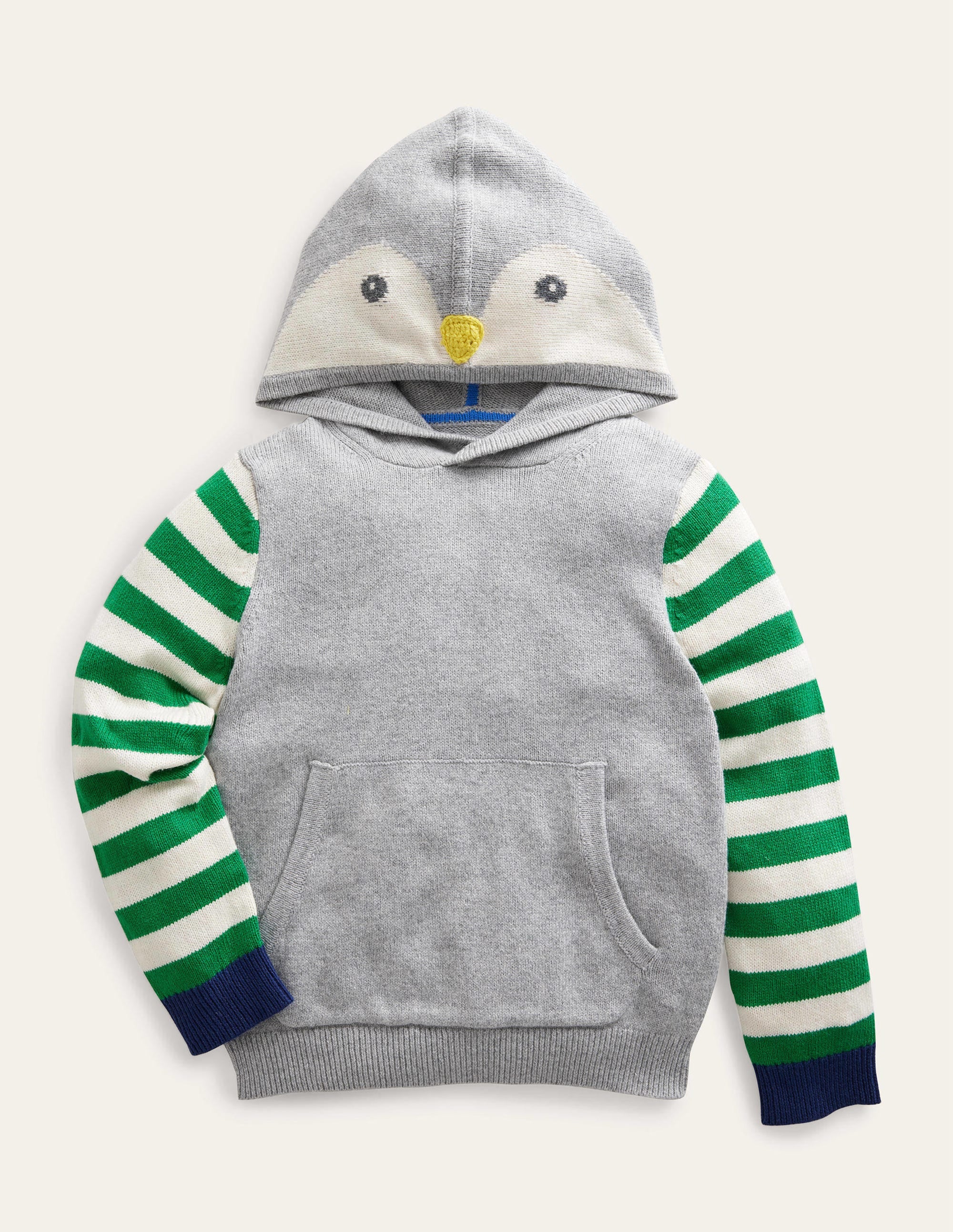 Penguin Novelty Hoodie-Grey Marl Penguin - Image 1