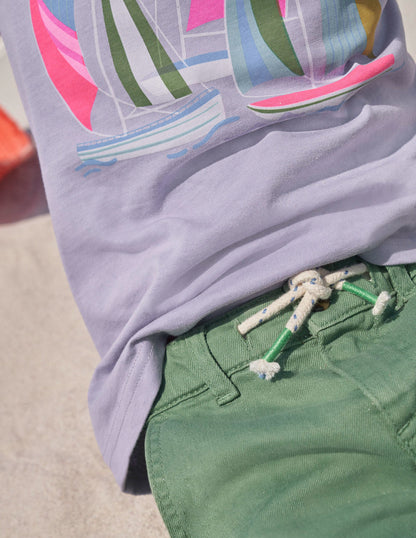 Garment Dye Cargo Shorts-Safari Green-6