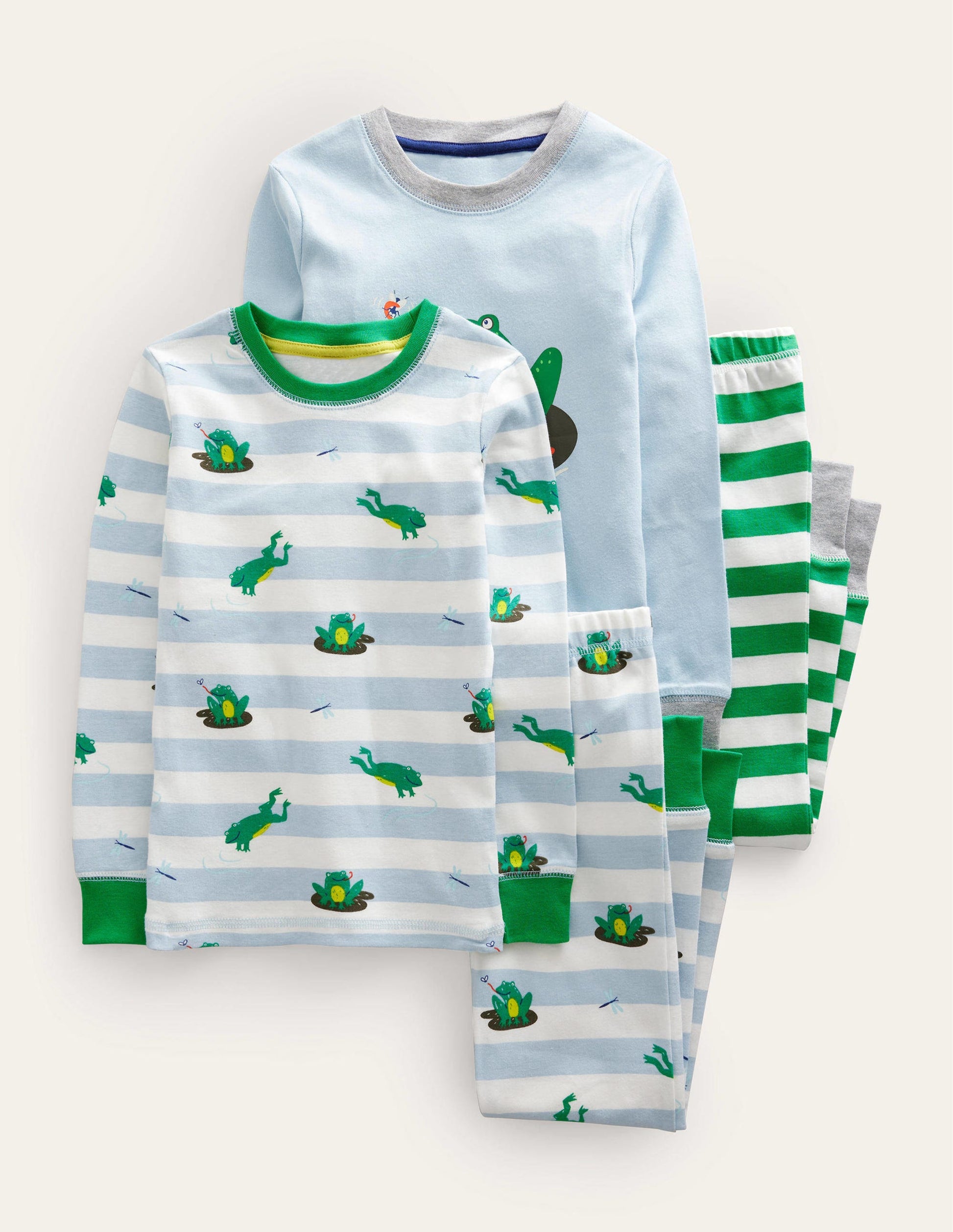 Snug Twin Pack Long Pyjamas-Surf Frog-1