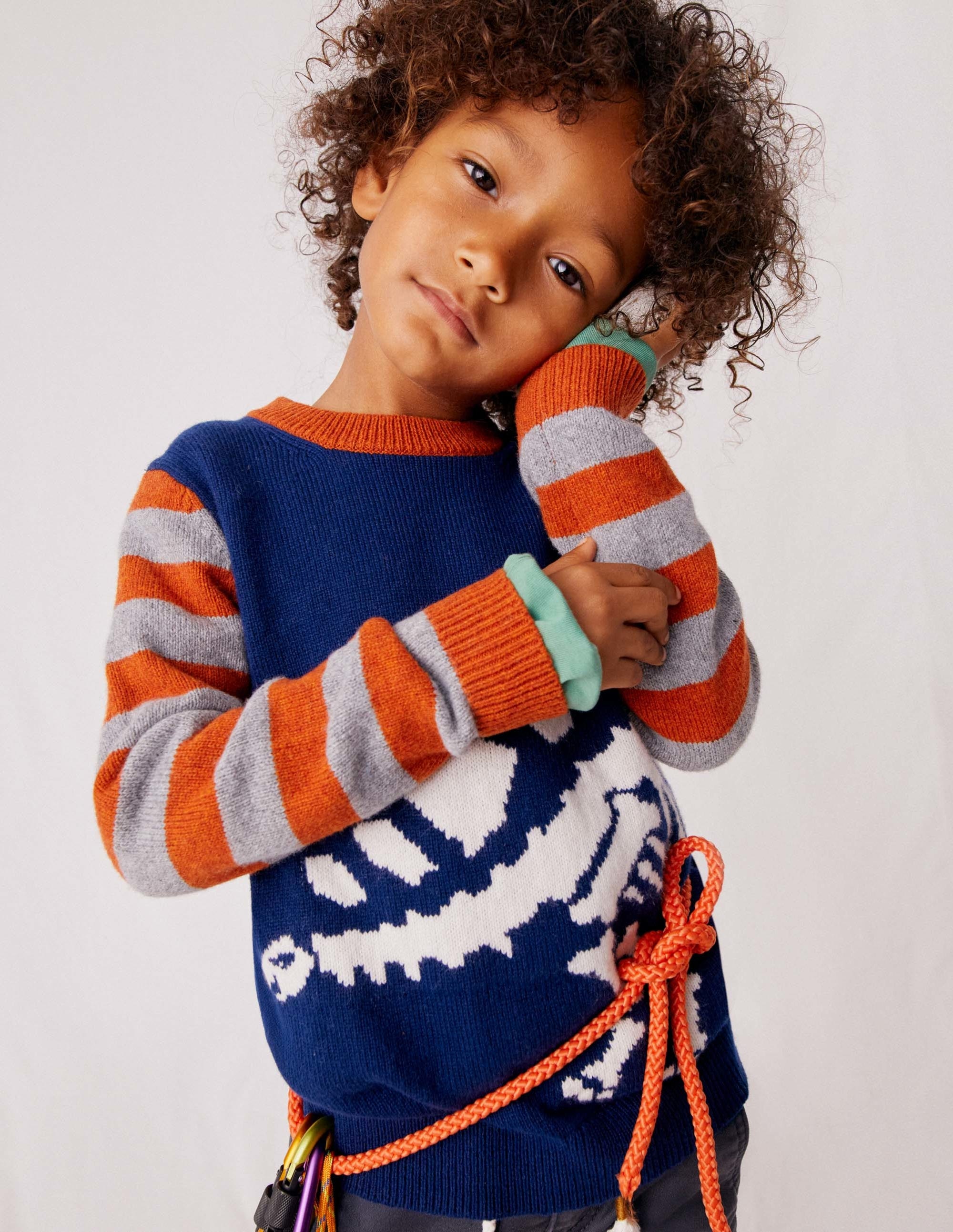 Fun Logo Jumper-College Navy Dino - Image 3