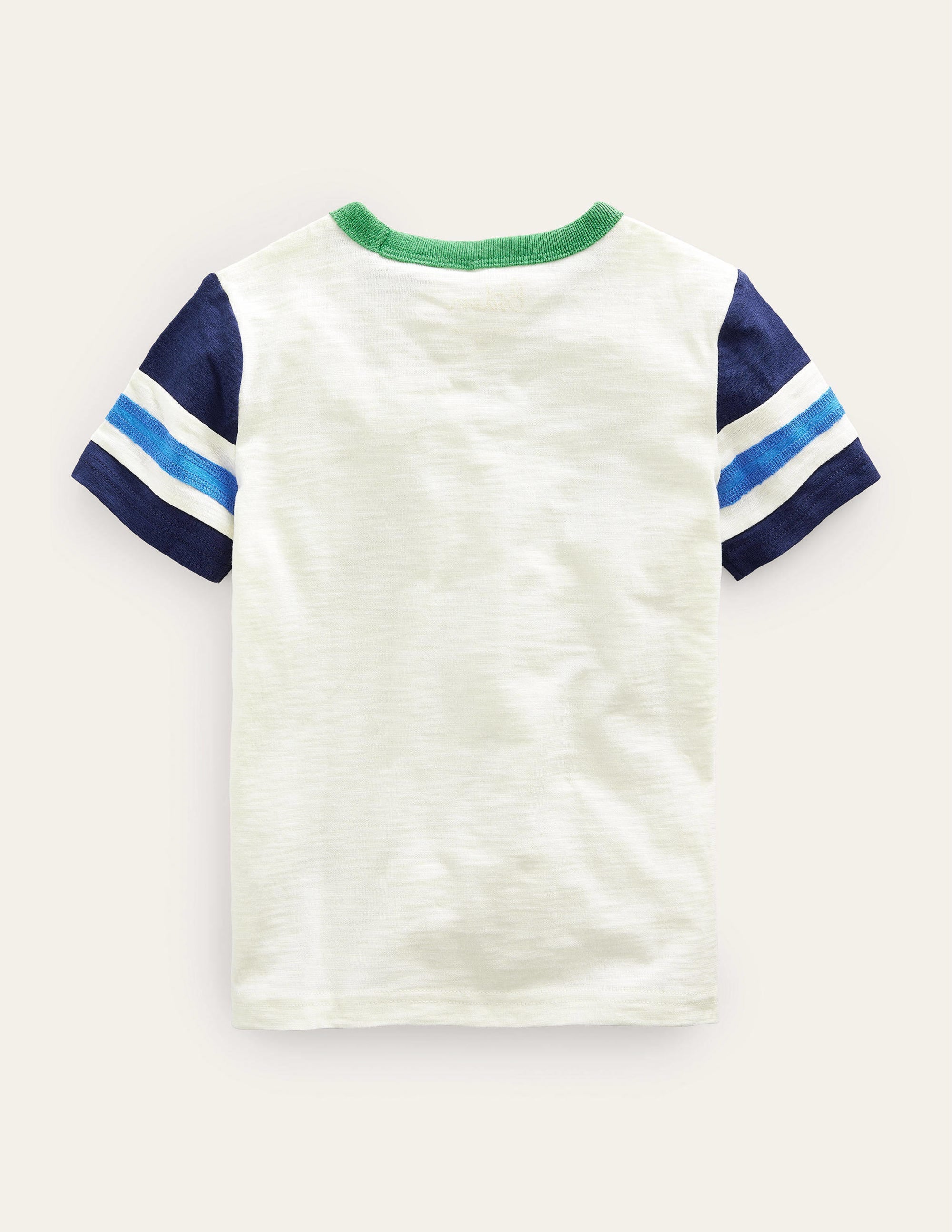 Sporty Short-Sleeve T-shirt-Ivory/College Navy - Image 2
