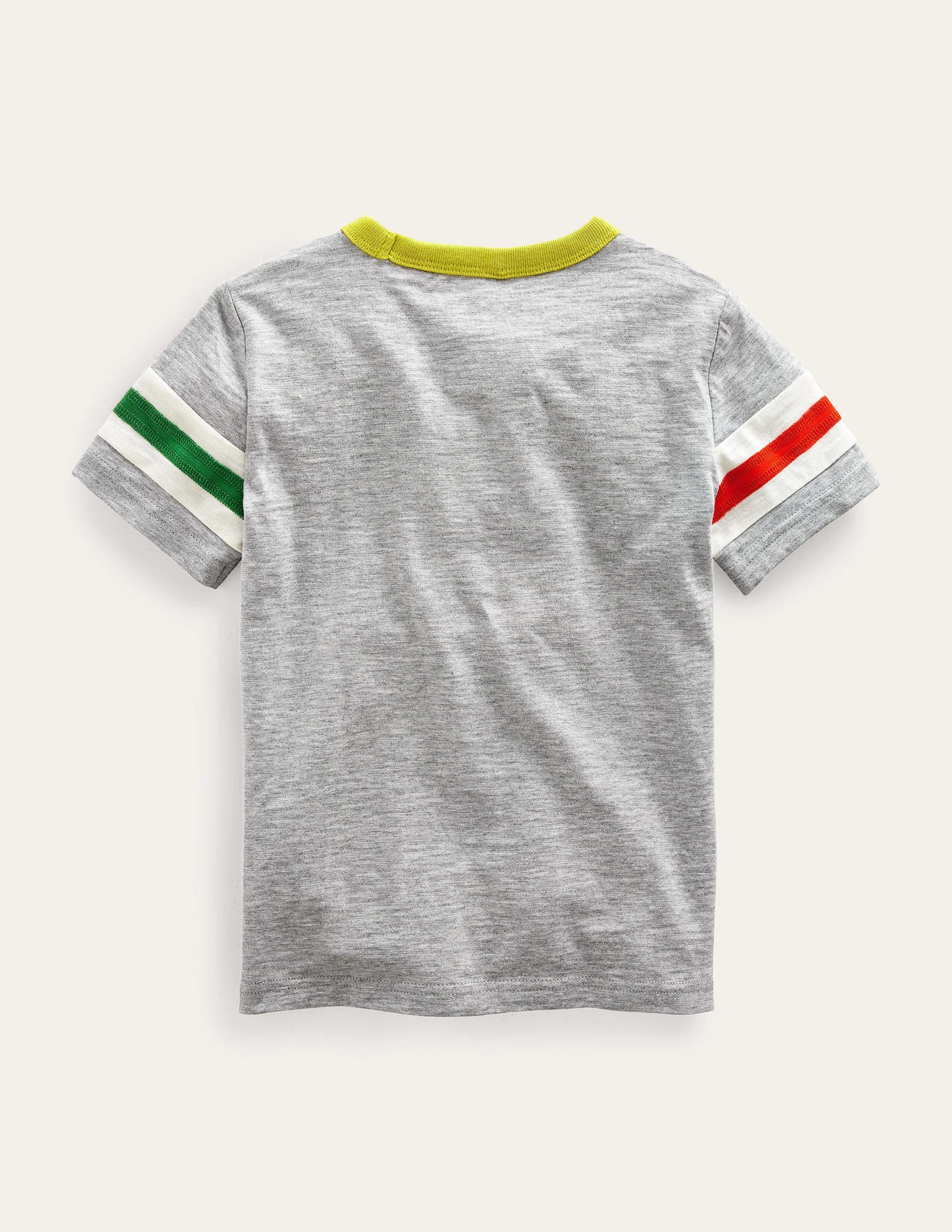 Sporty Short-Sleeve T-shirt-Jasper Grey Marl/Mandarin Red - Image 2