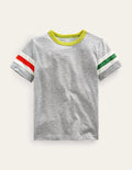 Sporty Short-Sleeve T-shirt-Jasper Grey Marl/Mandarin Red