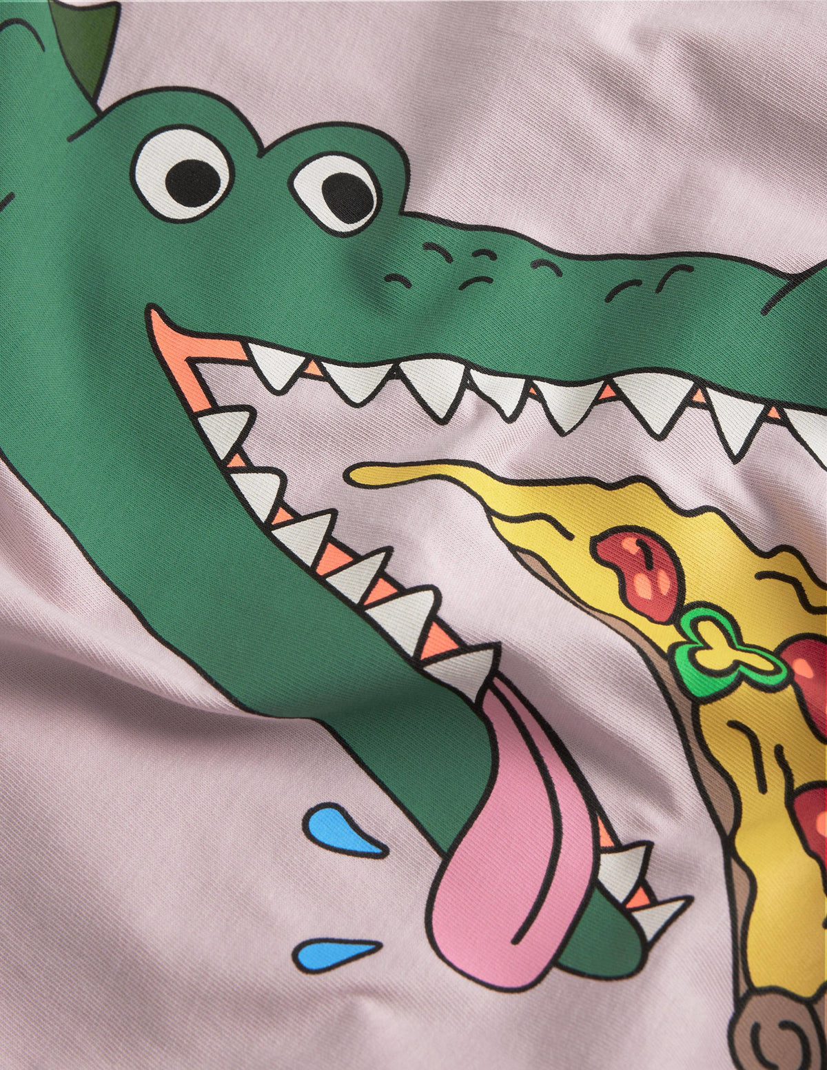 Funny Animal Logo T-shirt-French Pink Crocodile - Image 3