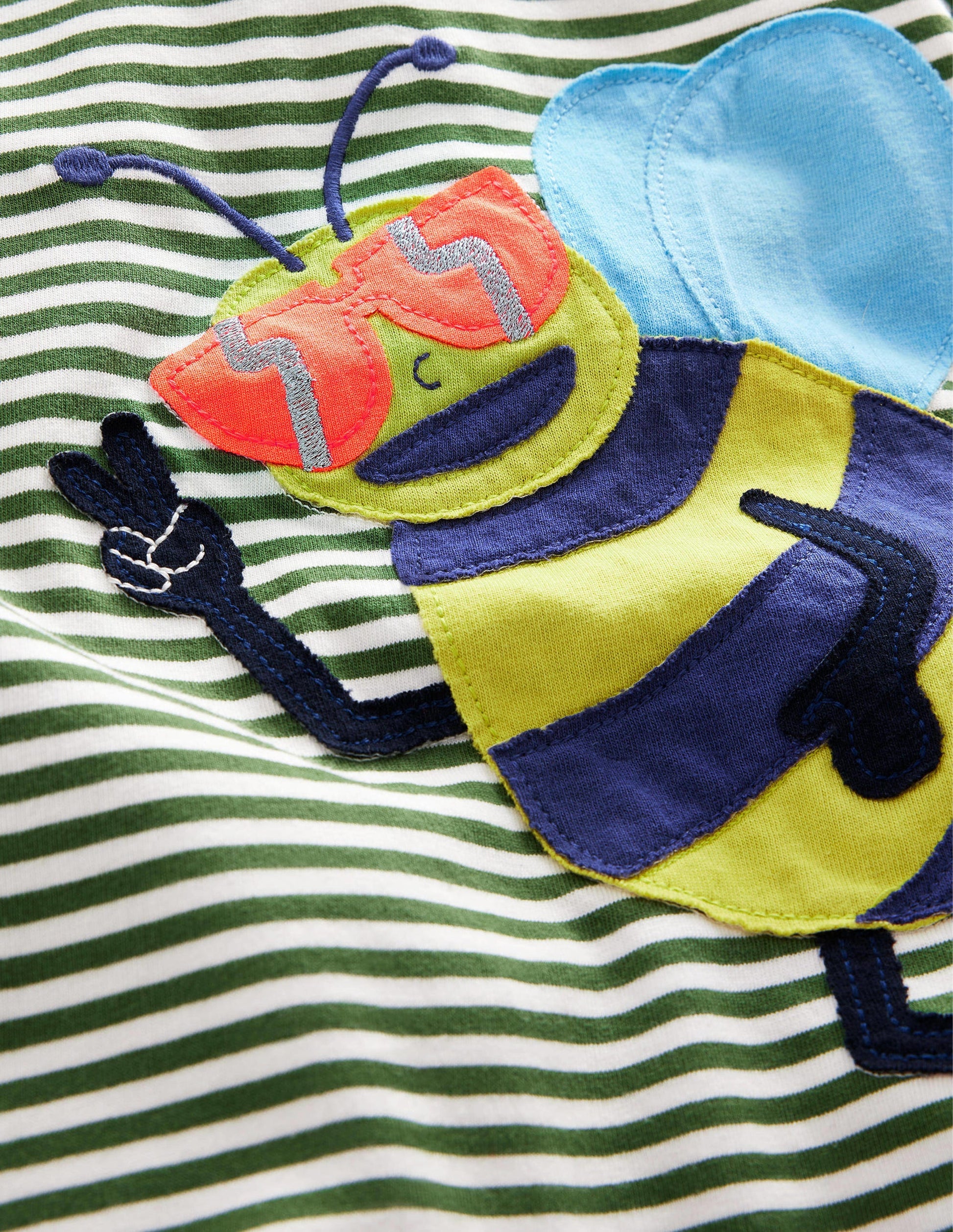 Funny Appliqué T-shirt-Safari/Ivory Bee-3