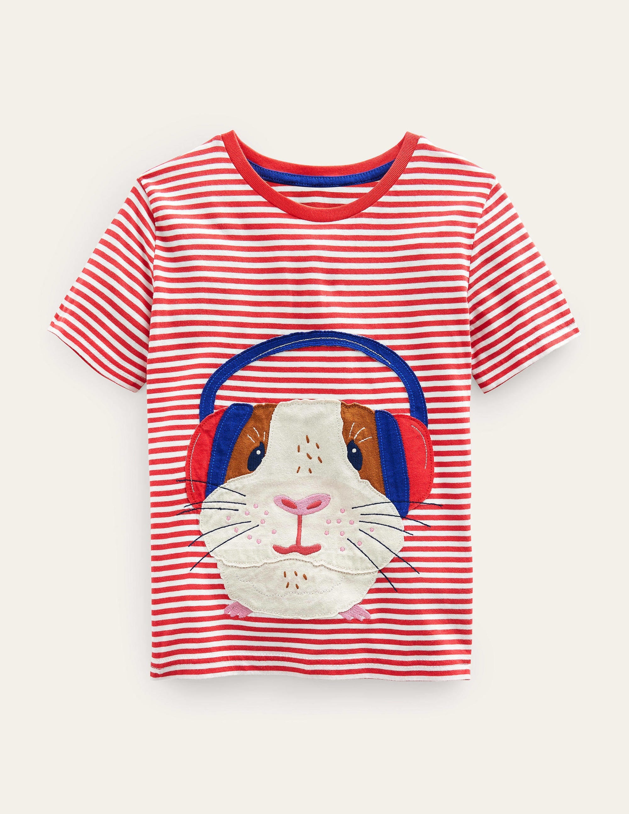 Funny Appliqué T-shirt-Jam/Ivory Guinea Pig - Image 1
