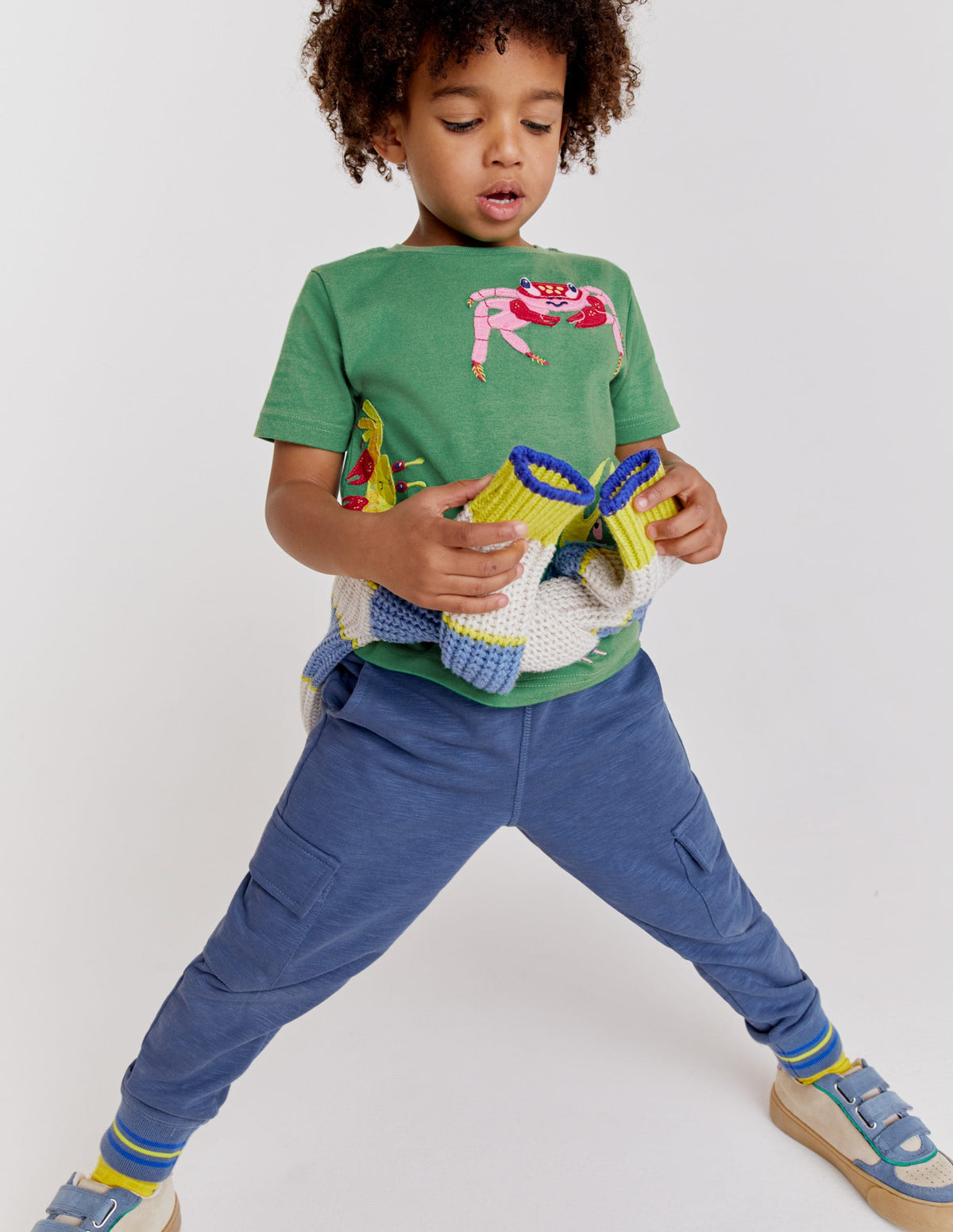 Slub Cargo Joggers-Robot Blue - Image 4