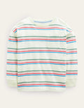 Long Sleeve Textured T-shirt-Ivory/Csarite/Surf