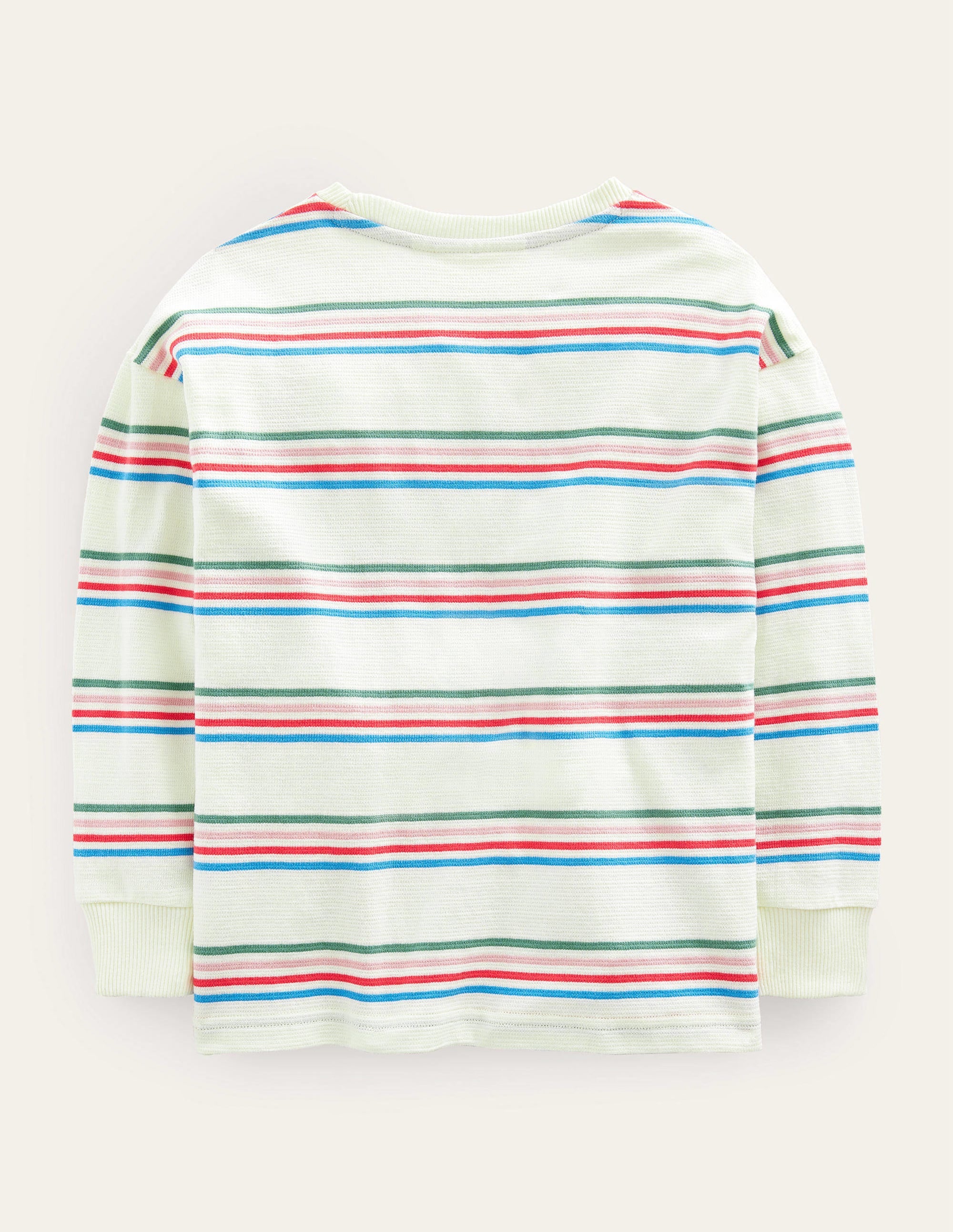 Long Sleeve Textured T-shirt-Ivory/Csarite/Surf - Image 2