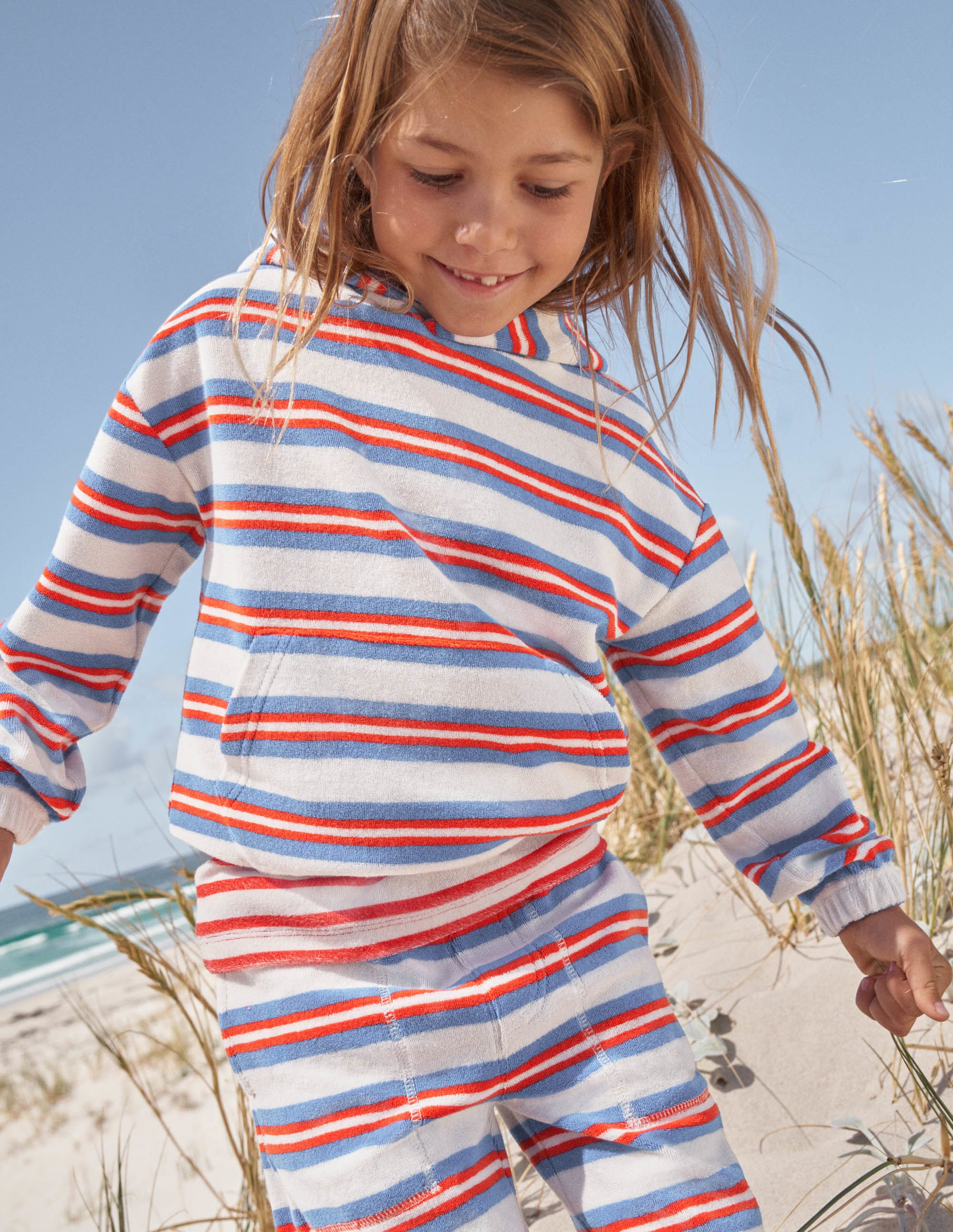 Towelling Hoodie-Cabana Blue Multi Stripe - Image 4