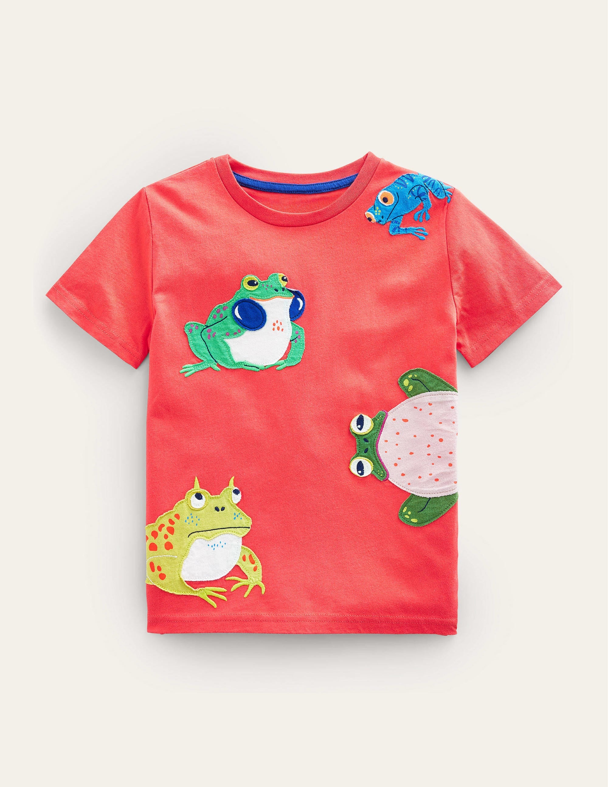 Appliqué Textured T-shirt-Jam Frogs - Image 1