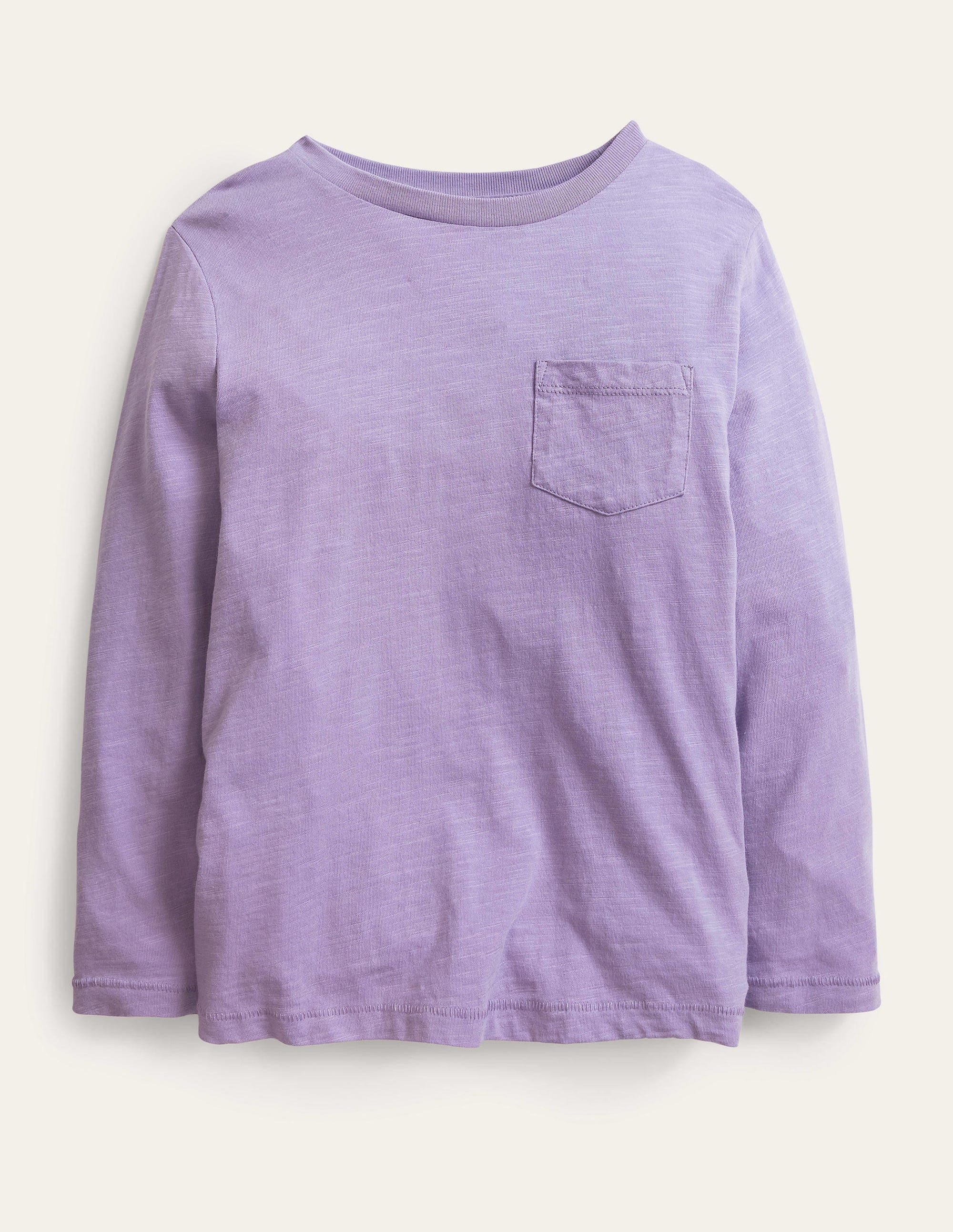 Long-sleeved Washed T-shirt-Misty Lavendar Purple - Image 1
