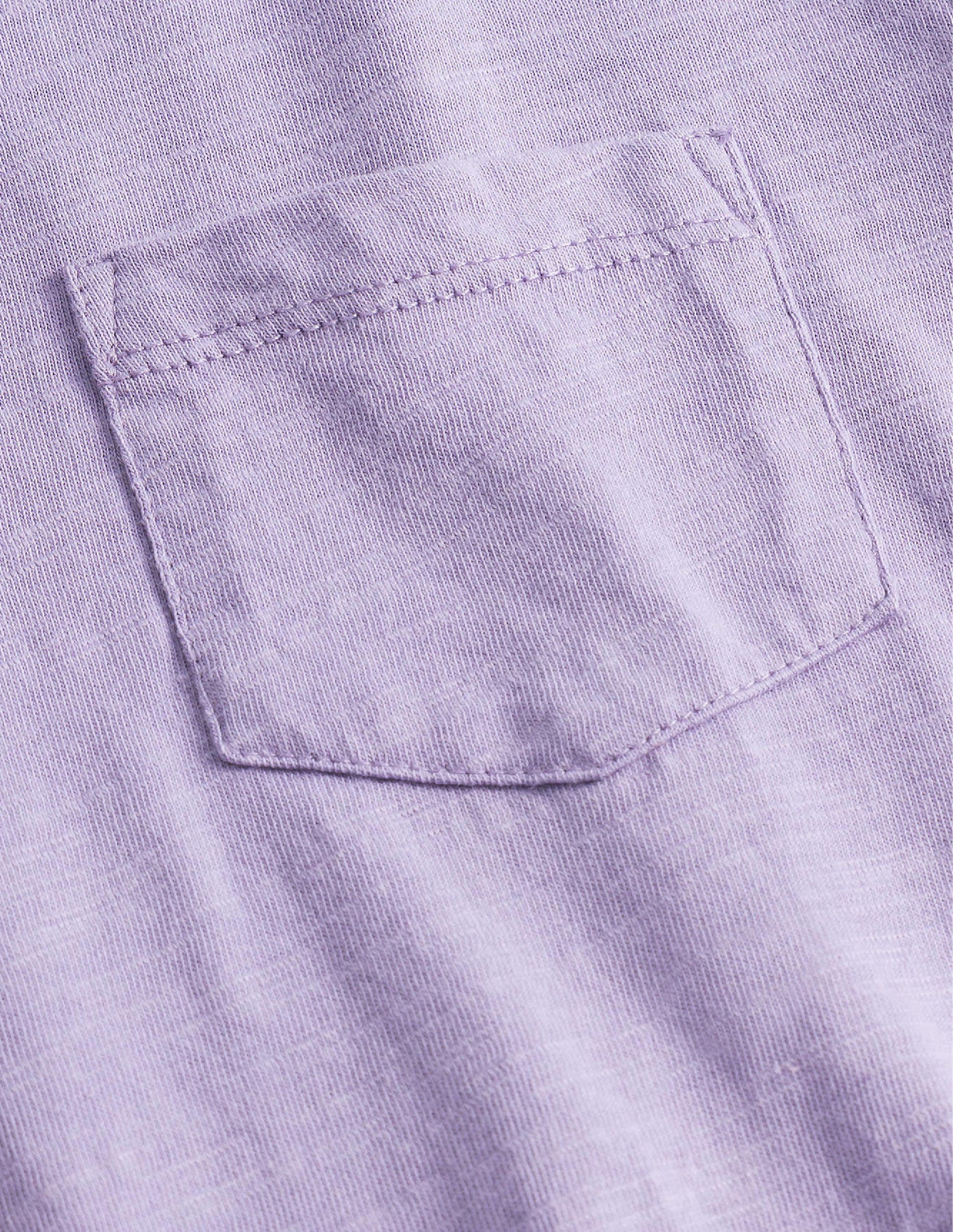 Long-sleeved Washed T-shirt-Misty Lavendar Purple-3