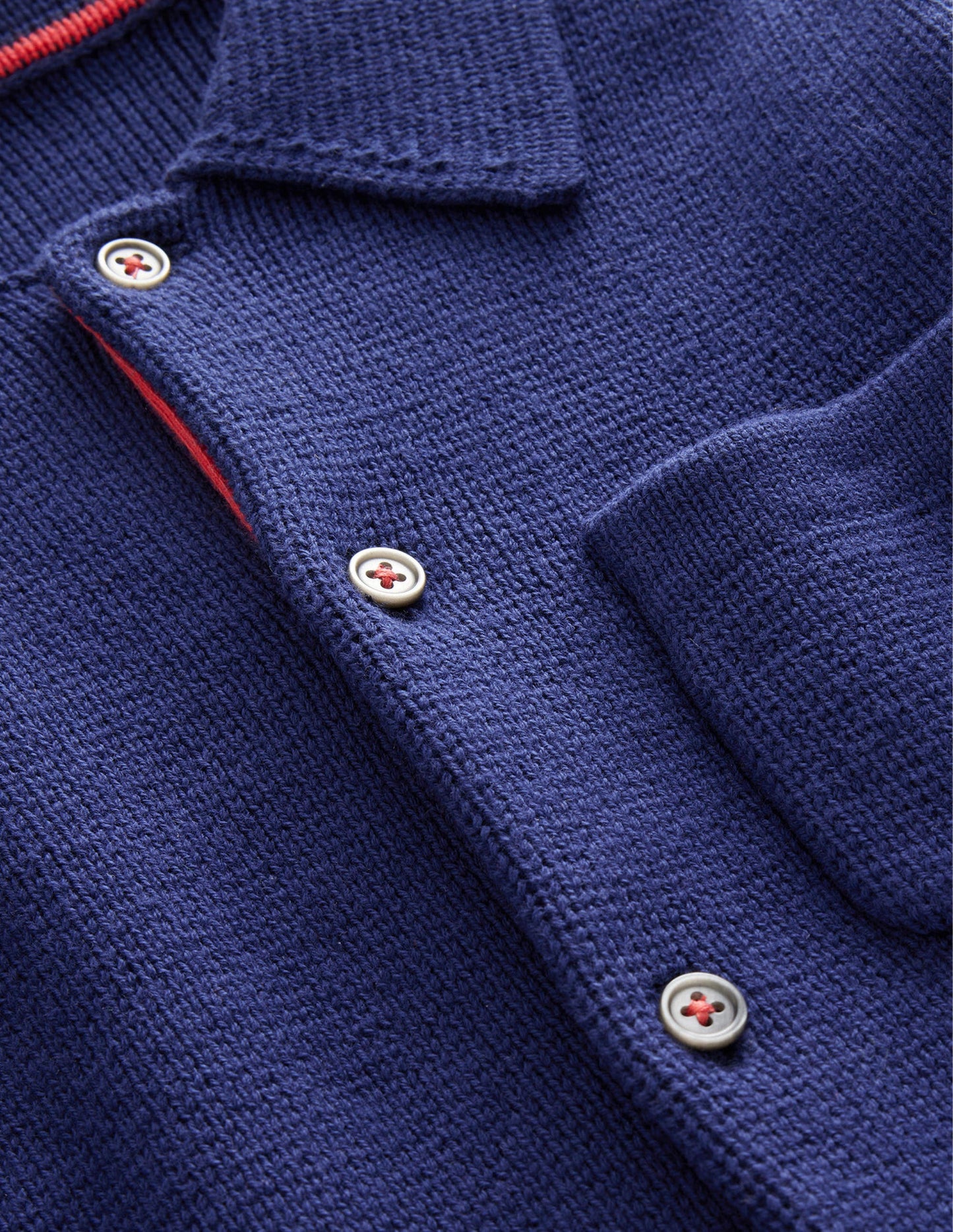 Knitted Button Through Jacket-College Navy