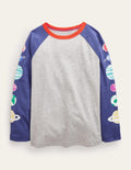 Glow Raglan T-shirt-Grey Marl/Starboard Planets