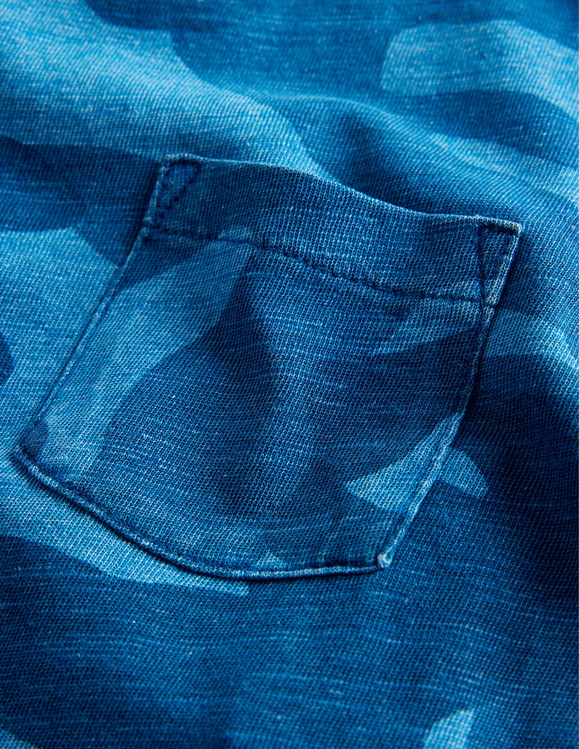 Printed Washed Slub T-shirt-Blue Camo-3