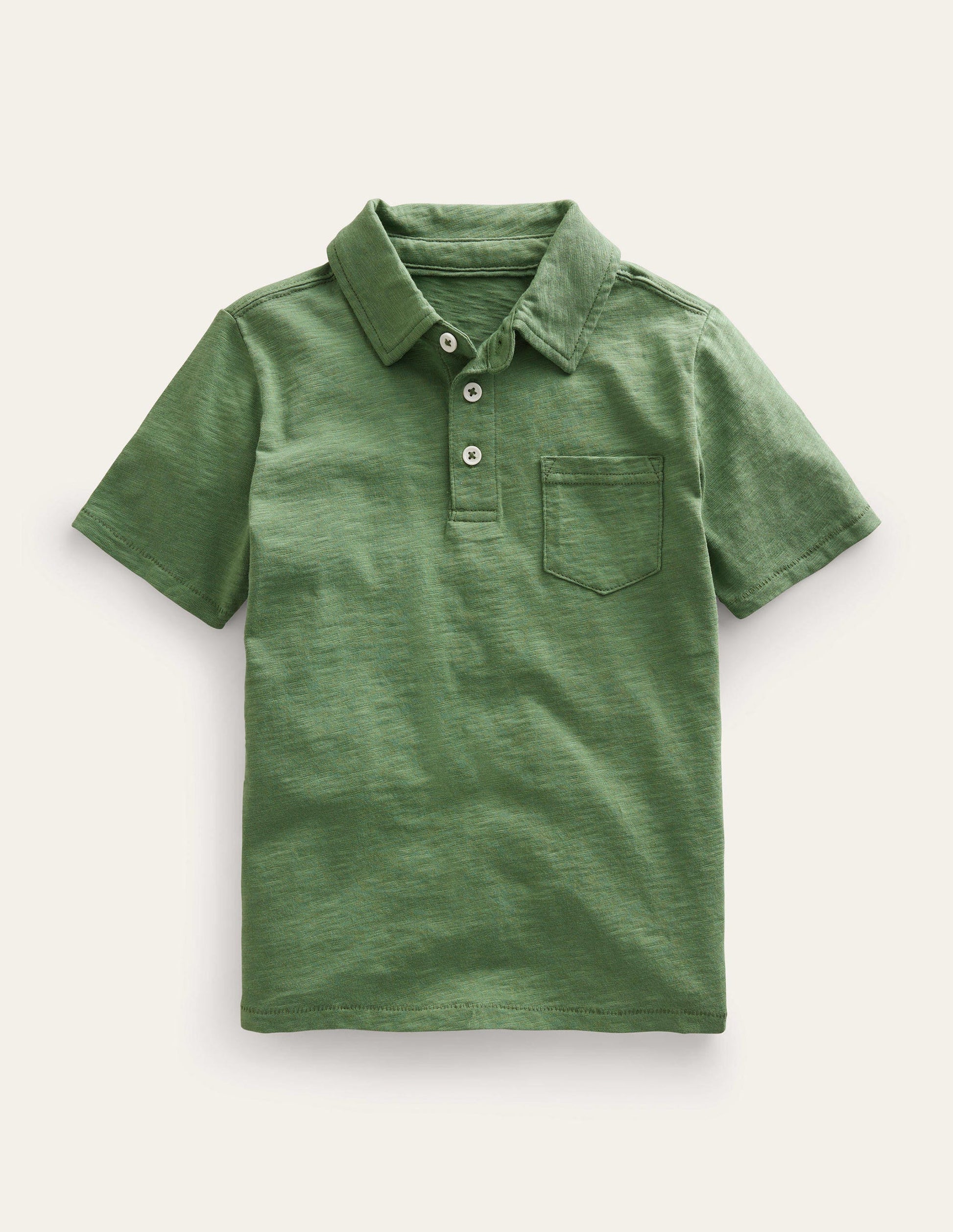 Slub Polo Shirt-Safari Green-1