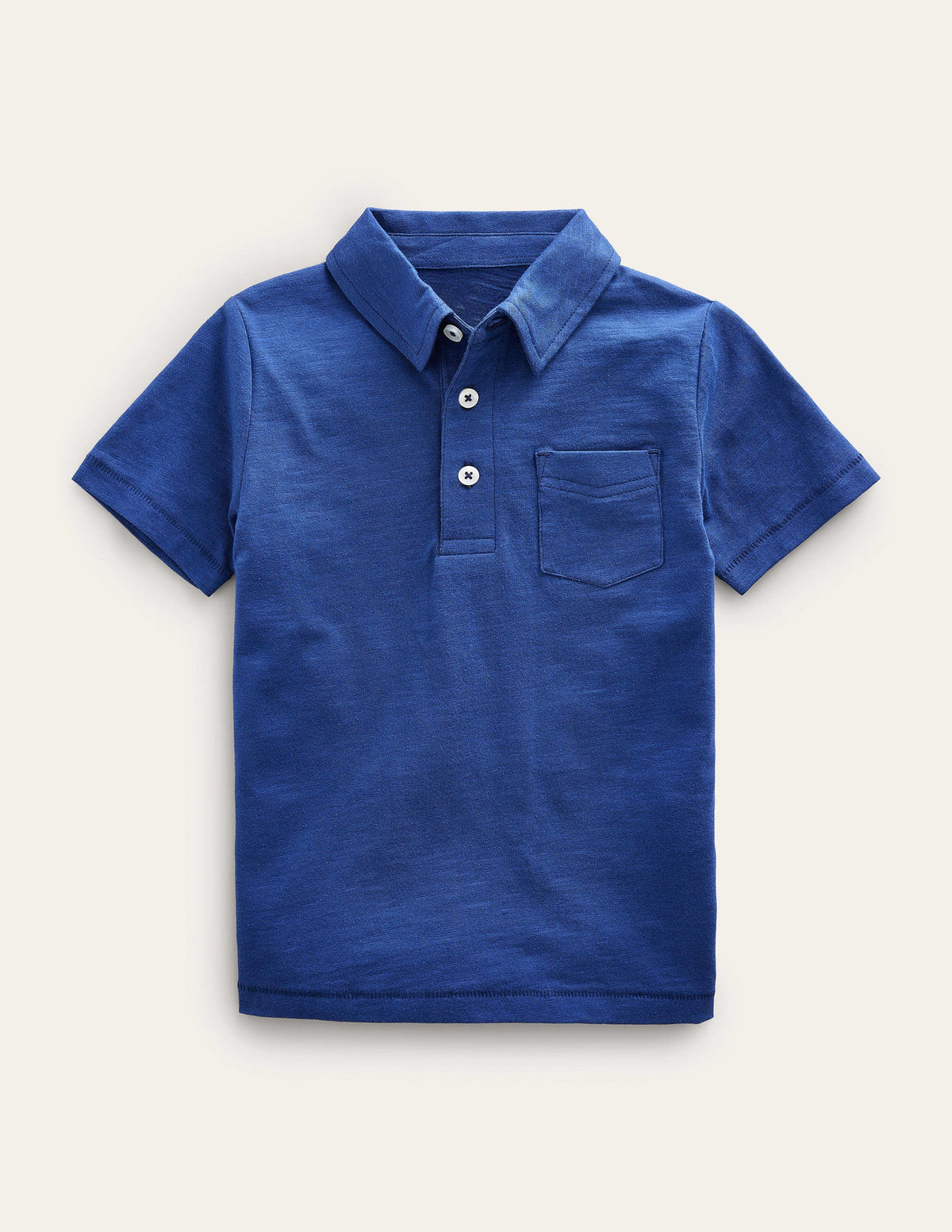 Slub Polo Shirt-Starboard Blue-1
