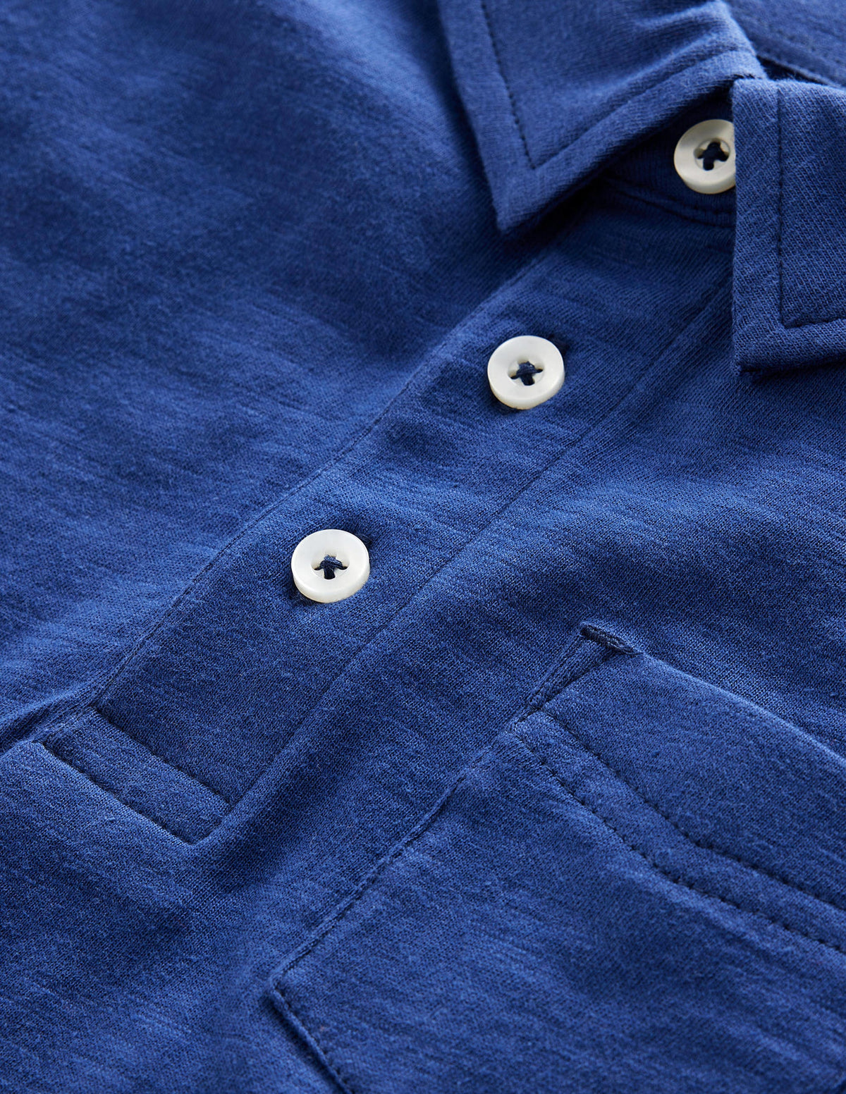 Slub Polo Shirt-Starboard Blue - Image 3
