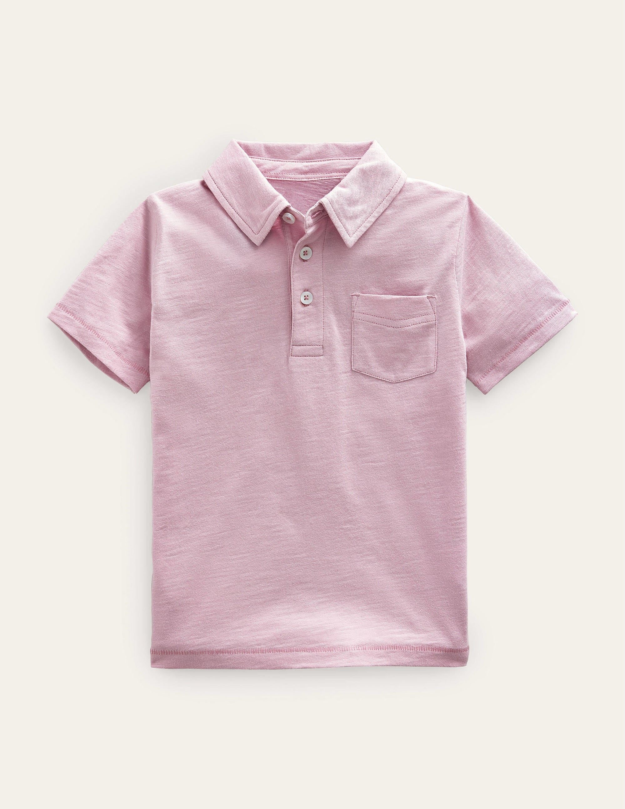 Slub Polo Shirt-Pink - Image 1
