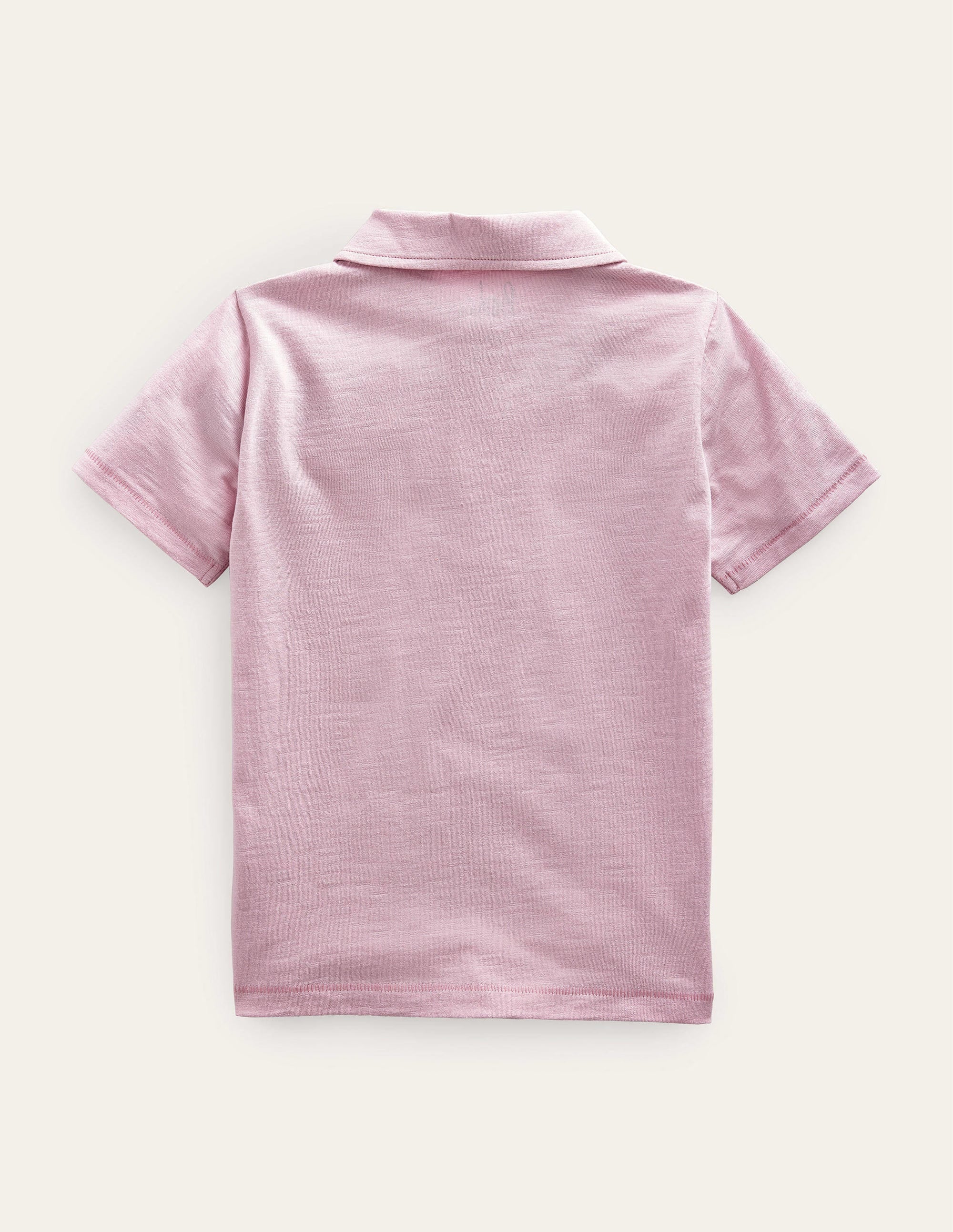 Slub Polo Shirt-Pink - Image 2