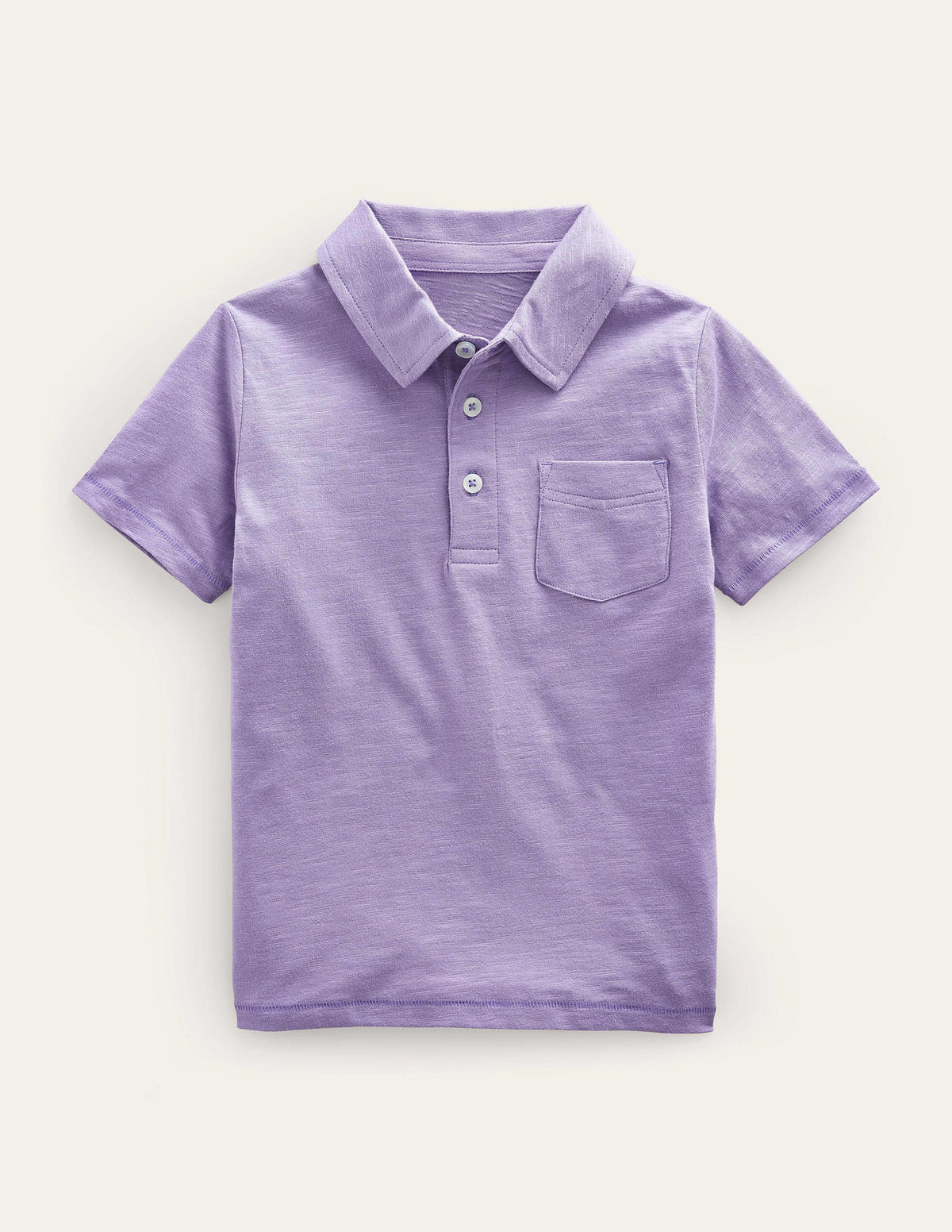Slub Polo Shirt-Misty Lavender - Image 1