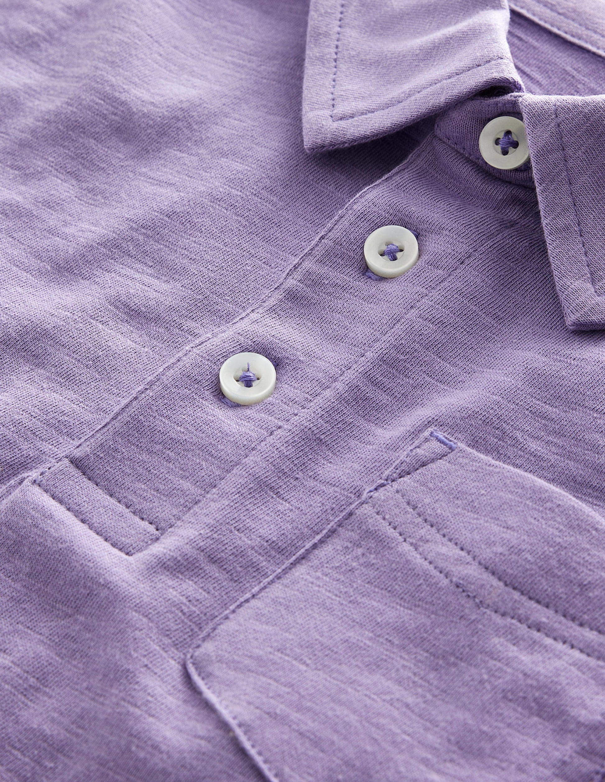Slub Polo Shirt-Misty Lavender-3