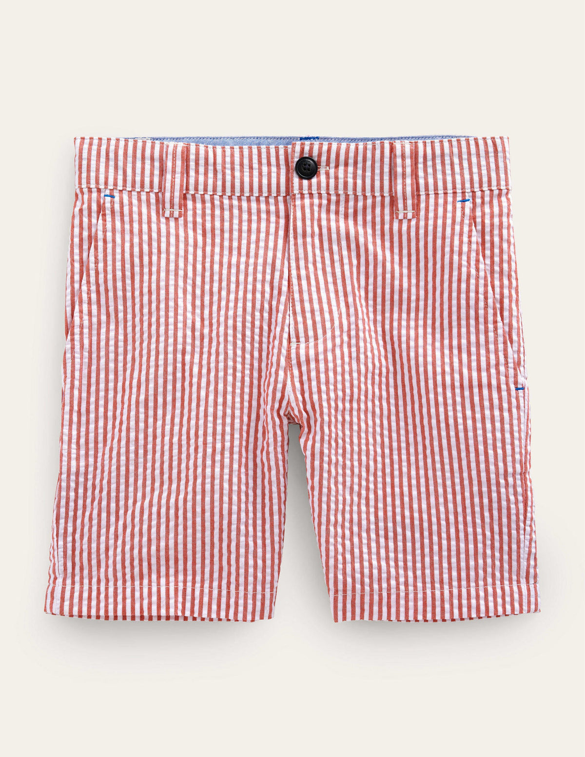 Seersucker Shorts-Jam Red/Ivory Stripe - Image 1