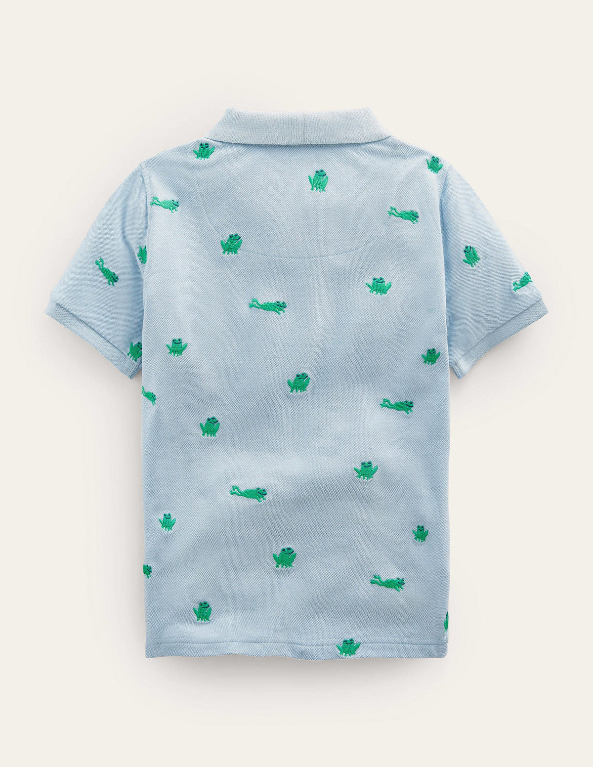 Embroidered Piqué Polo Shirt-Surfboard Blue Frogs - Image 2