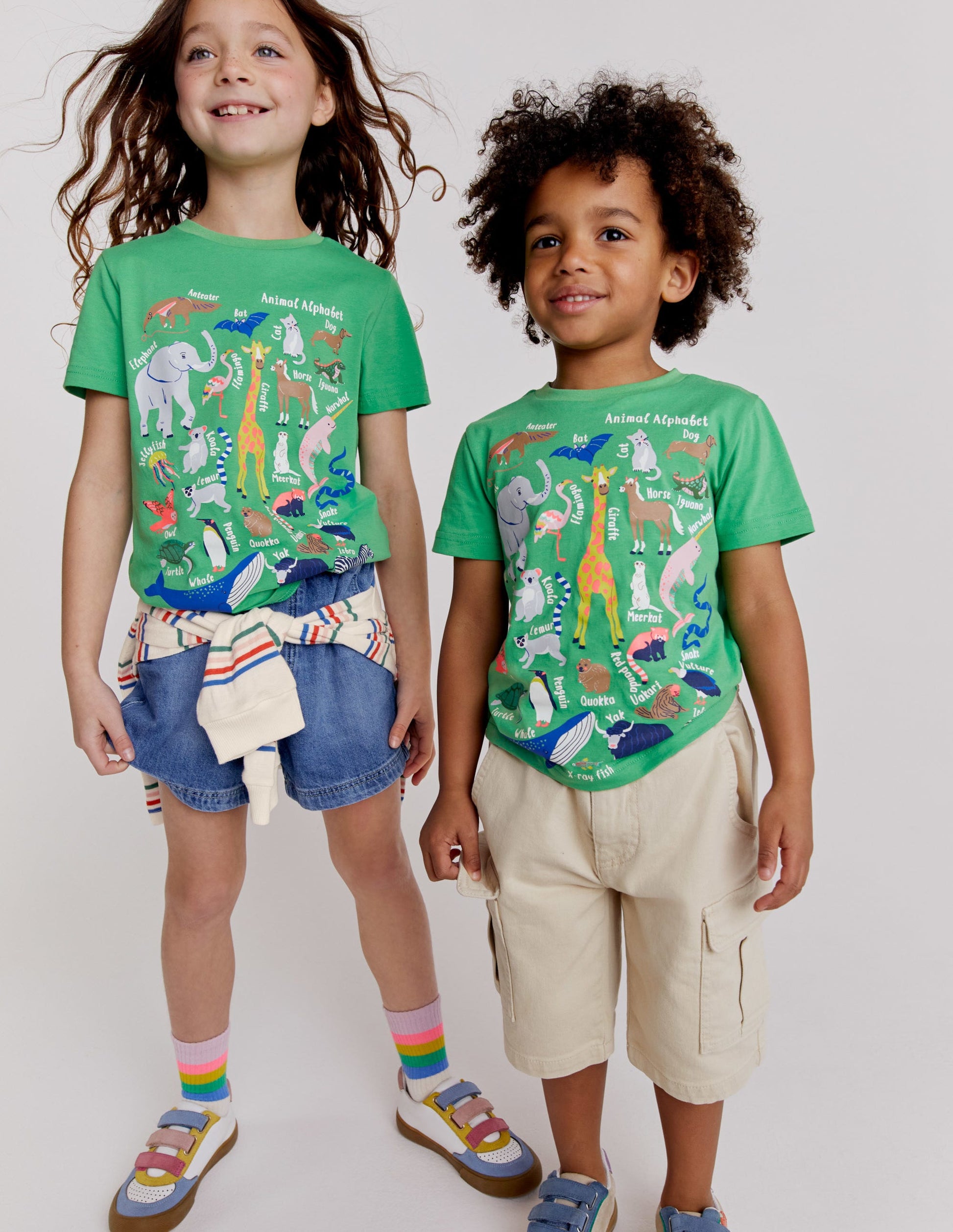 Animal Education T-shirt-Aloe Green Animal Alphabet-4