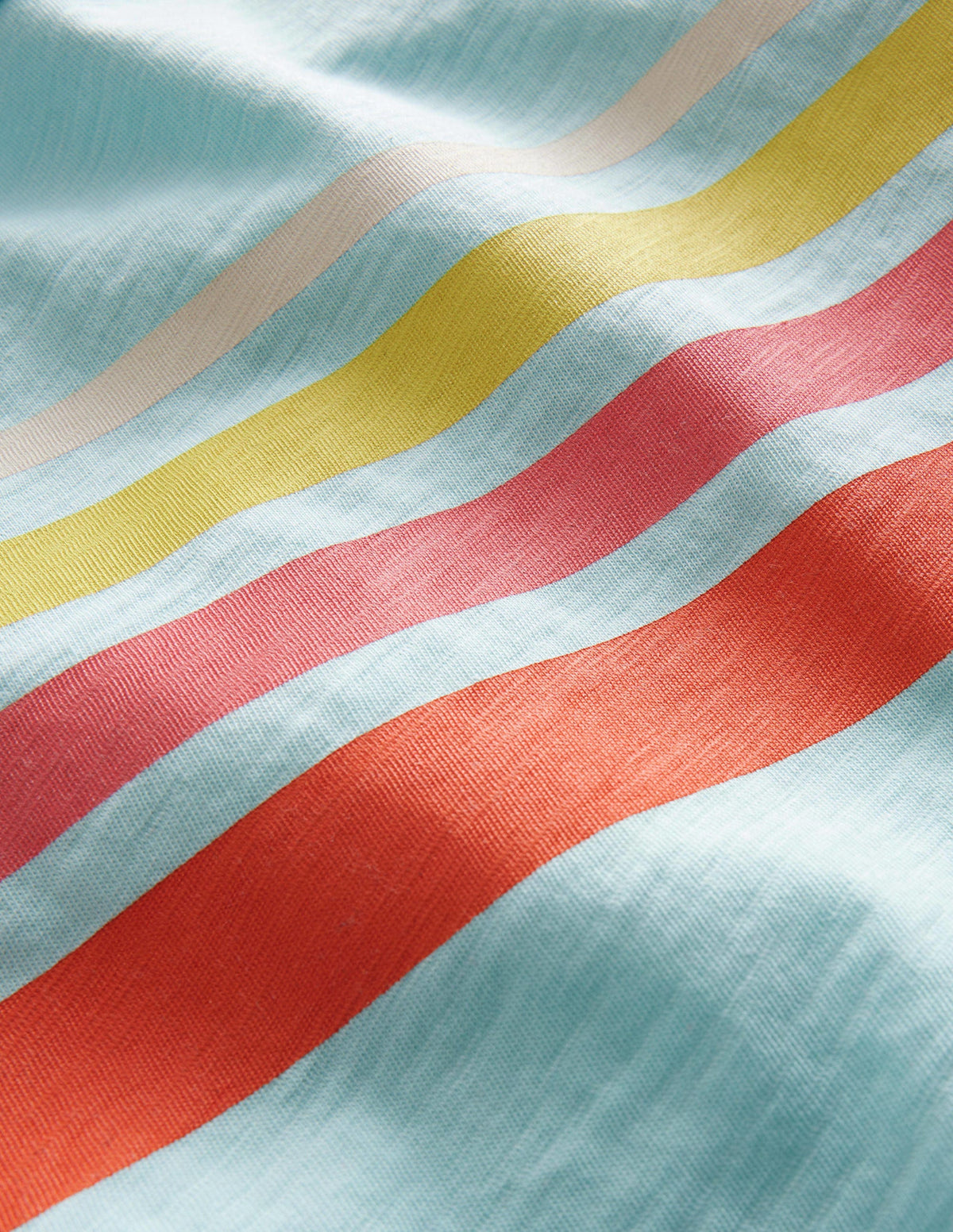Relaxed Striped Cotton T-Shirt-Iced Aqua Blue - Image 3