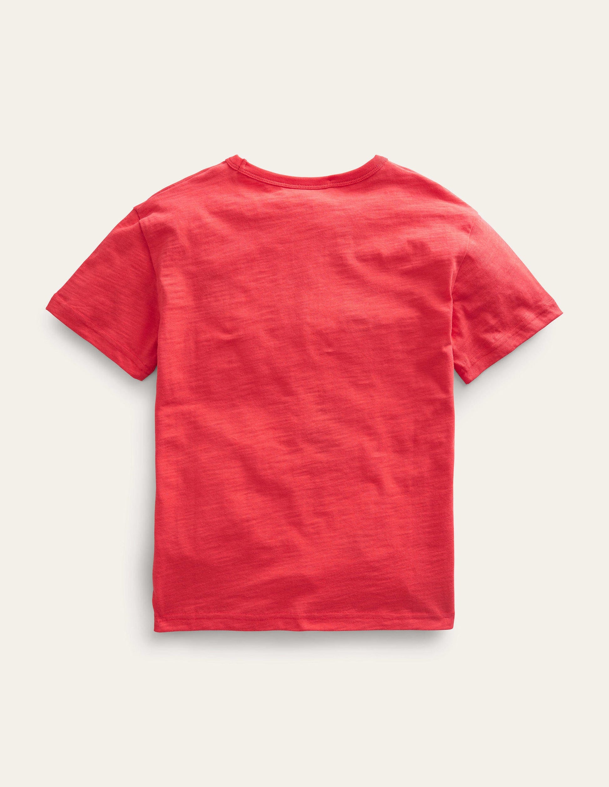 Relaxed Striped Cotton T-Shirt-Strawberry Tart Red-2