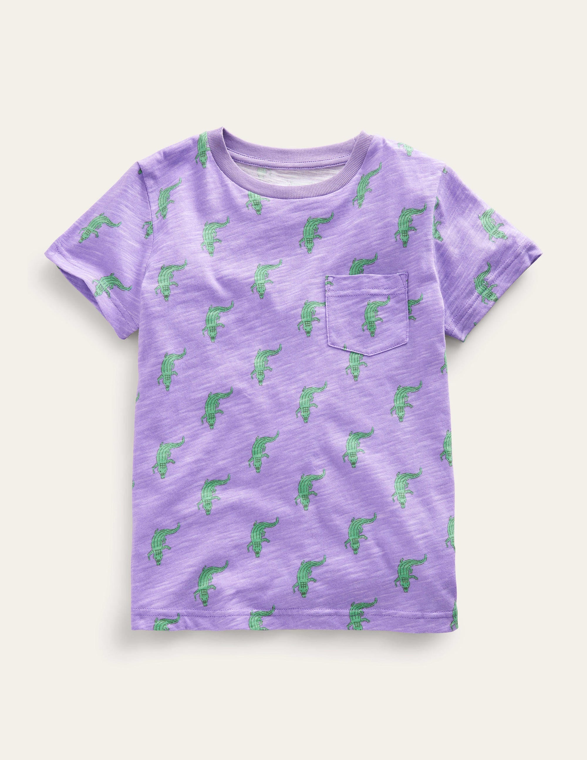 All-over Printed T-Shirt-Soft Lavender Purple Croc - Image 1