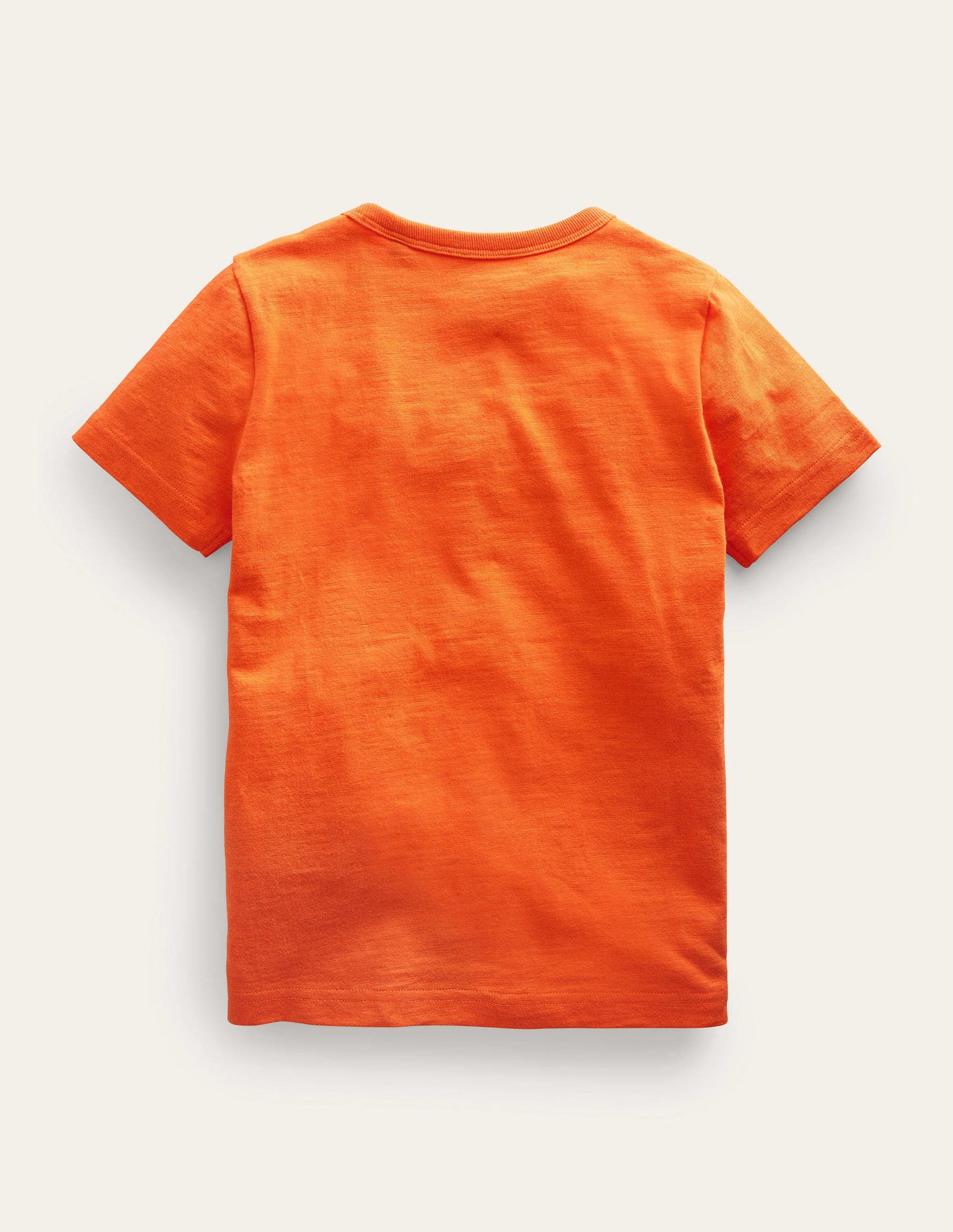Animal Printed Cotton T-Shirt-Fire Opal Orange Rhino-2