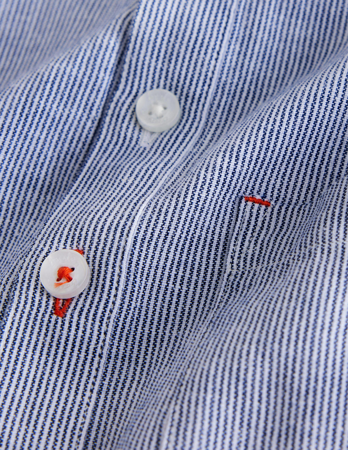Patterned Grandad Shirt-Blue Ticking-3