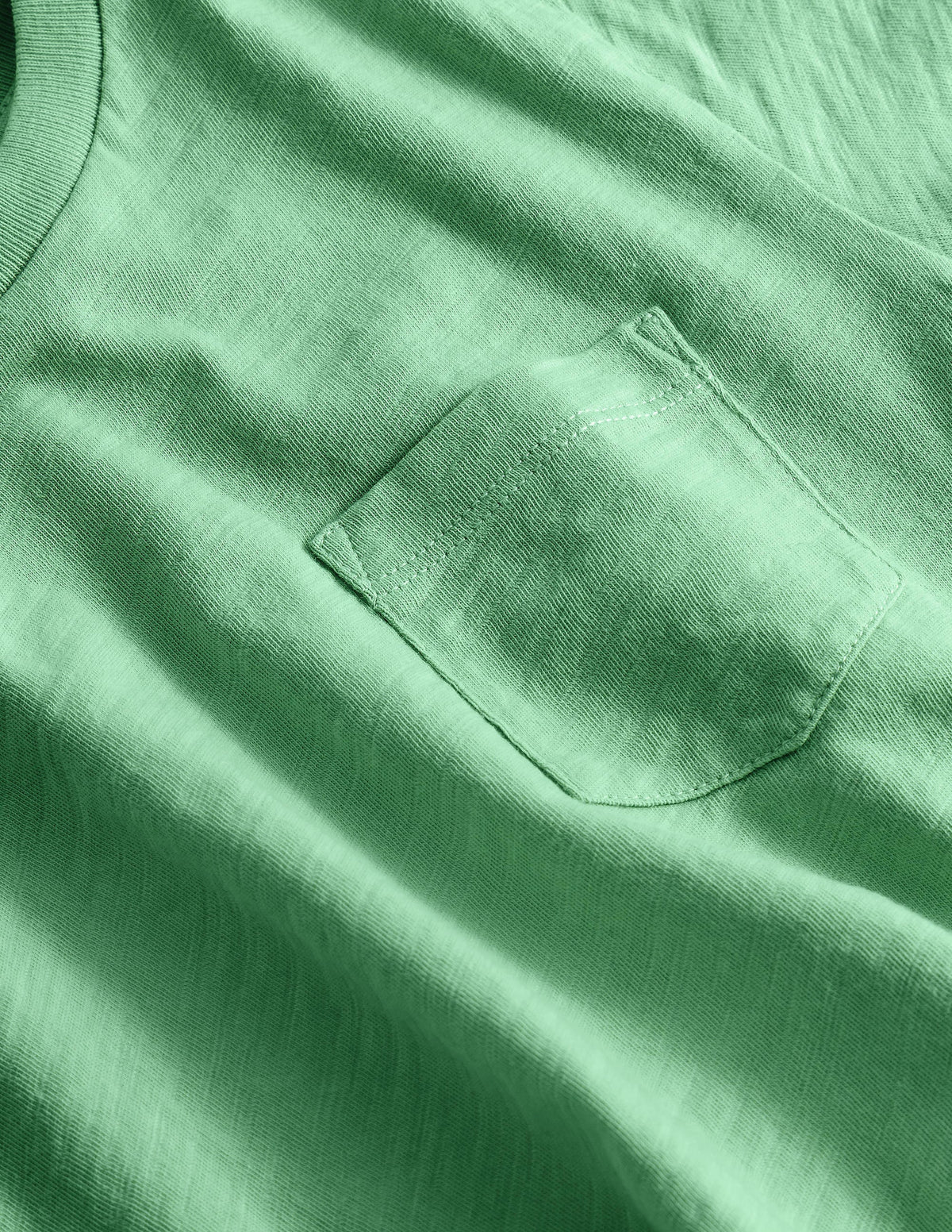 Washed Slub T-shirt-Deep Grass Green-3