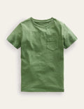 Washed Slub T-shirt-Safari Green