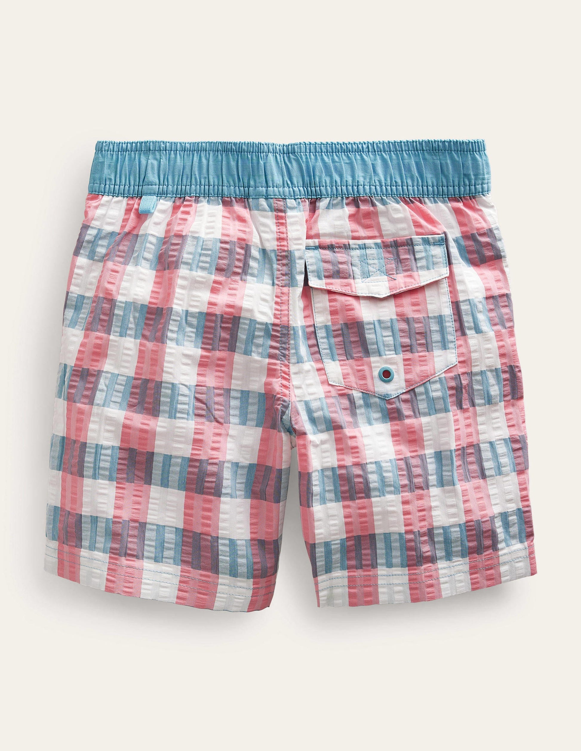 Gingham Board Shorts-Pink/Green Check-2