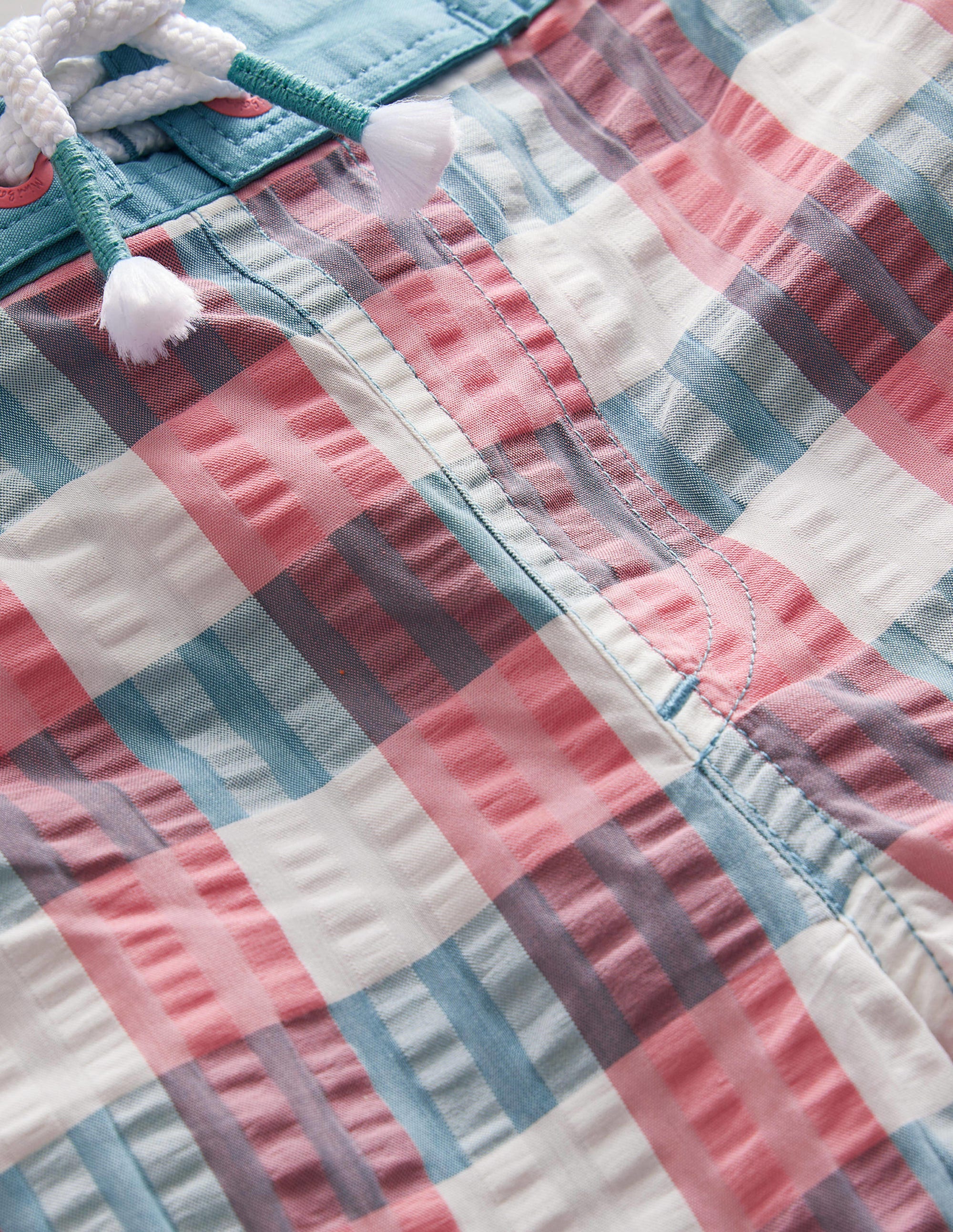 Gingham Board Shorts-Pink/Green Check - Image 3