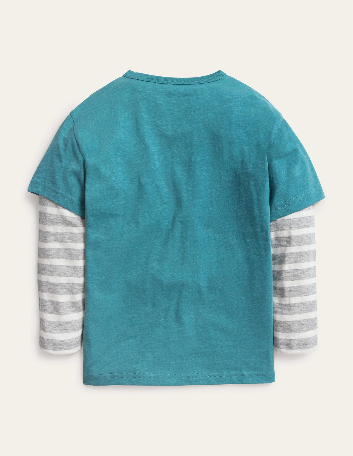 Mock Long Sleeve T-Shirt-Brittany Blue - Image 2