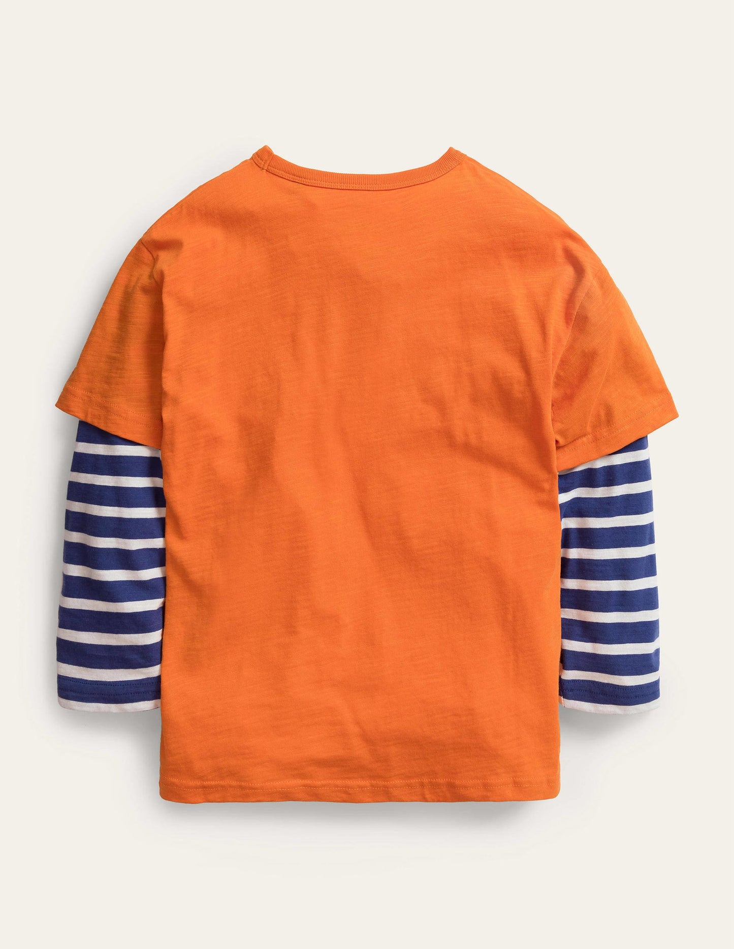 Mock Long Sleeve T-Shirt-Fire Opal Orange