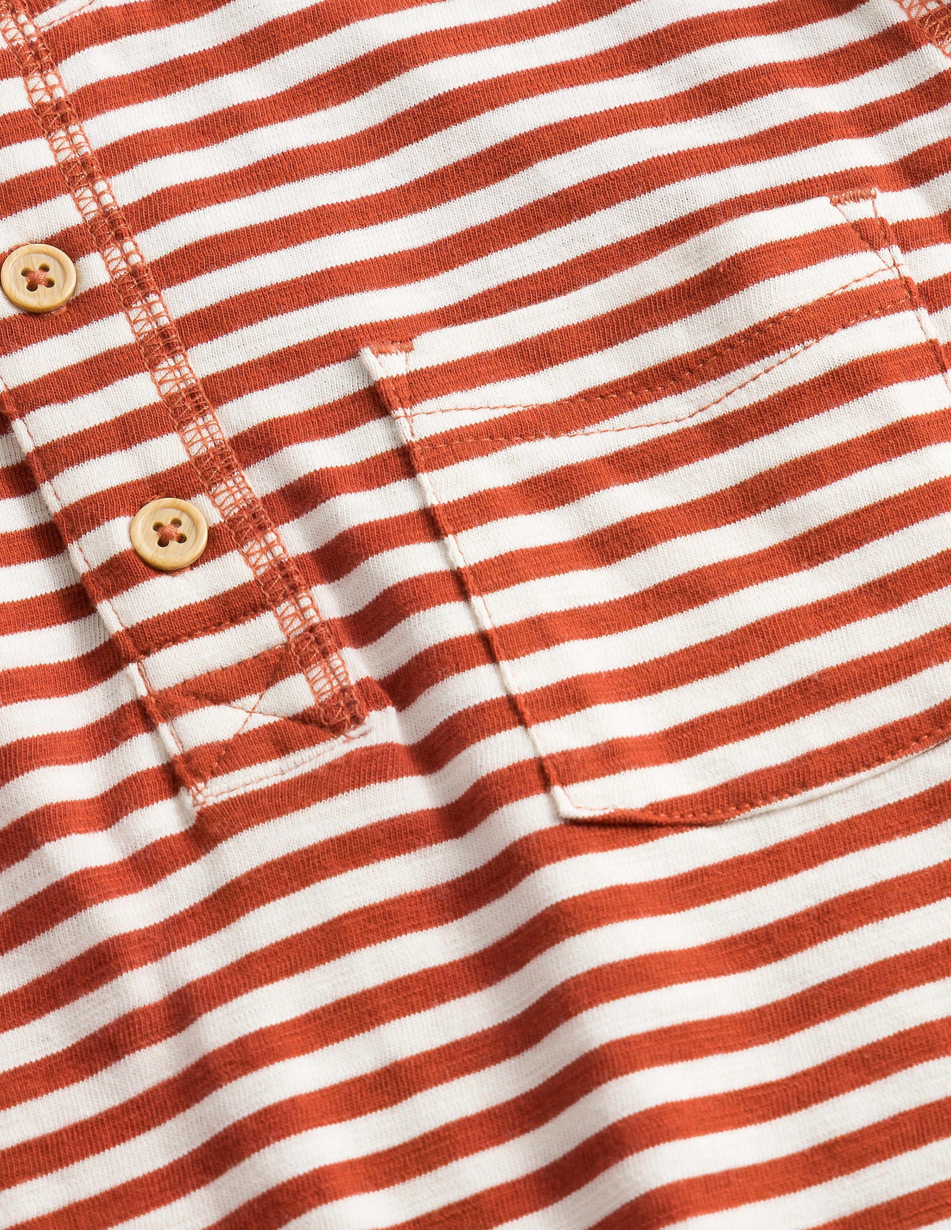 Long Sleeved Henley T-shirt-Roast Chestnut/White-3