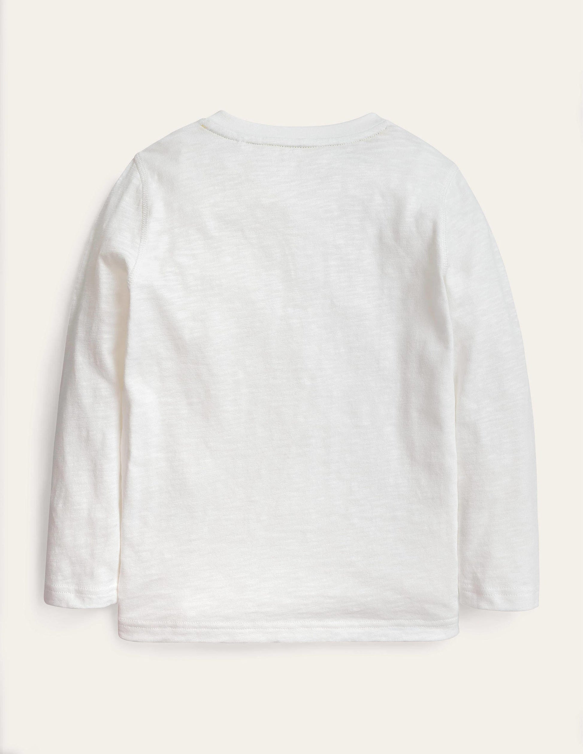 Long Sleeved Henley T-shirt-White-2