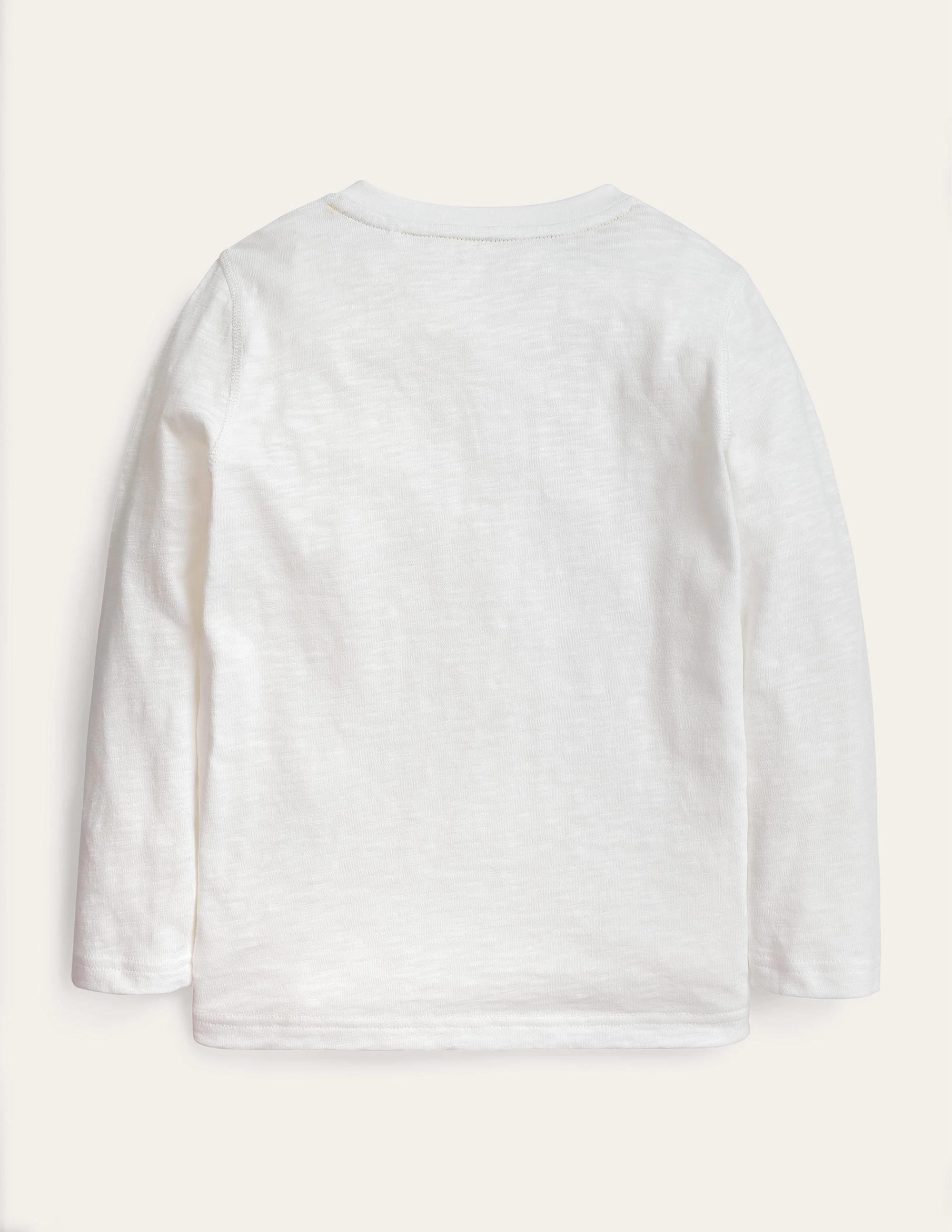 Long Sleeved Henley T-shirt-White - Image 2