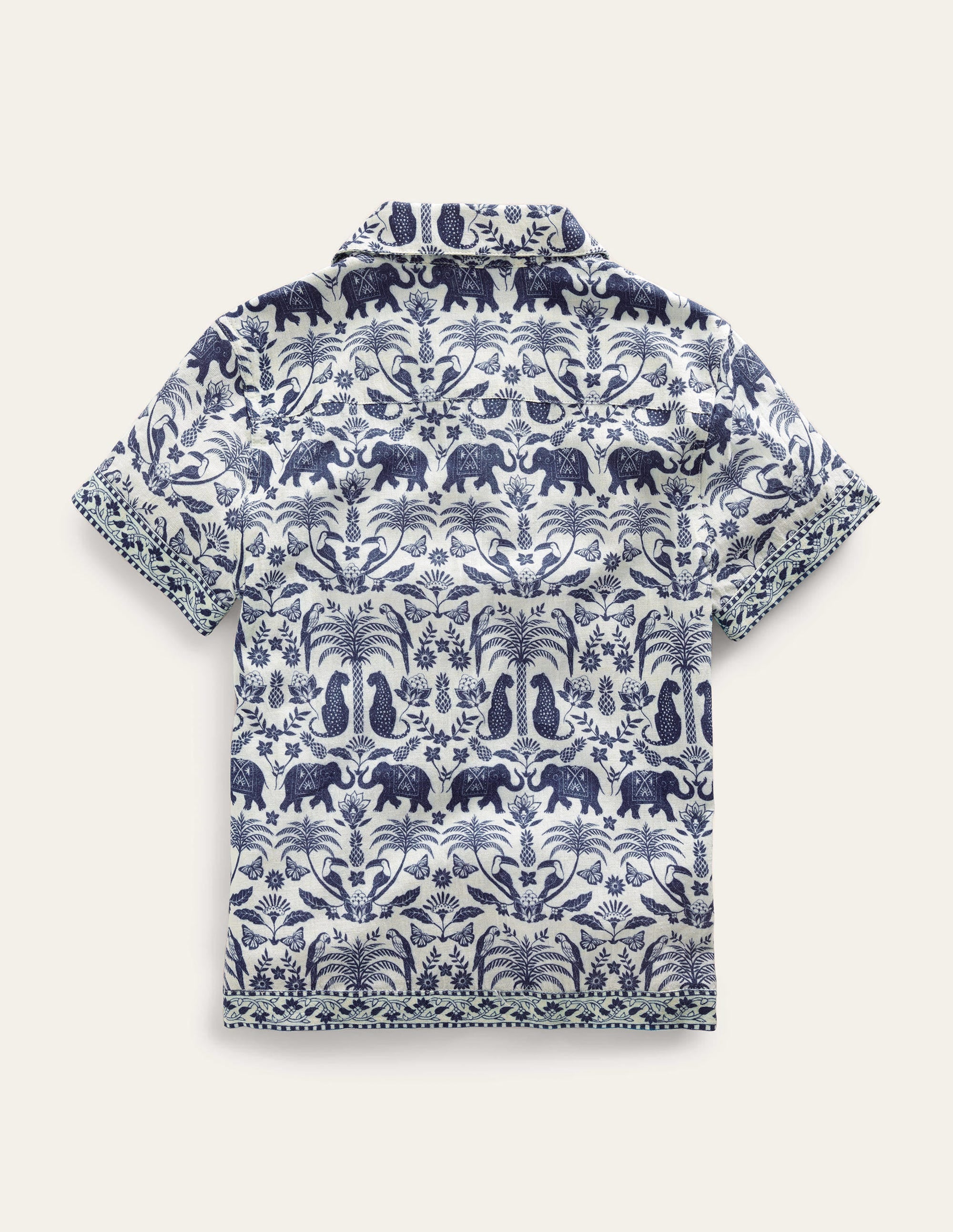 Border Printed Shirt-Sapphire Woodblock Tropical - Image 2