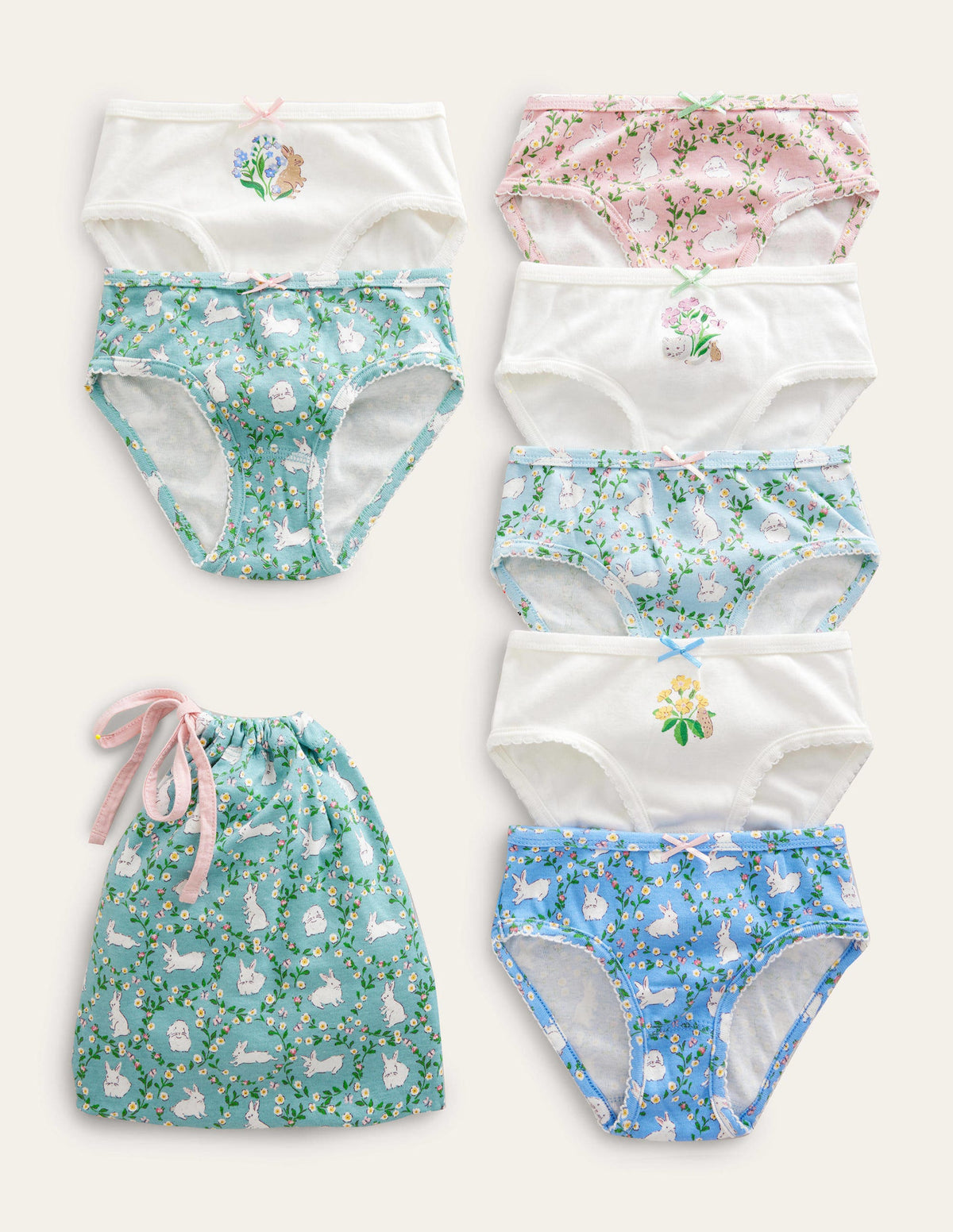 Pants 7 Pack-Spring Bunnies - Image 1